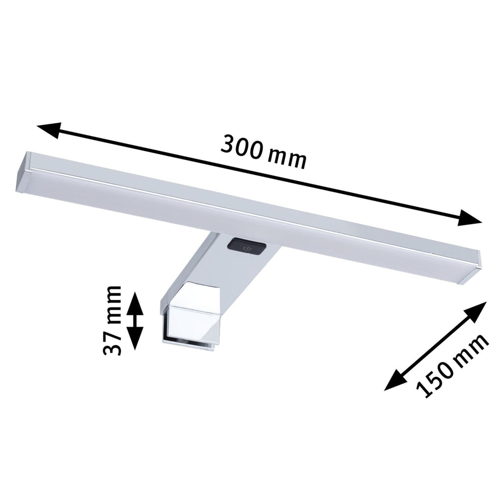 LED-speillampe HomeSpa Selo CCT krom 30 cm med justerbart lys