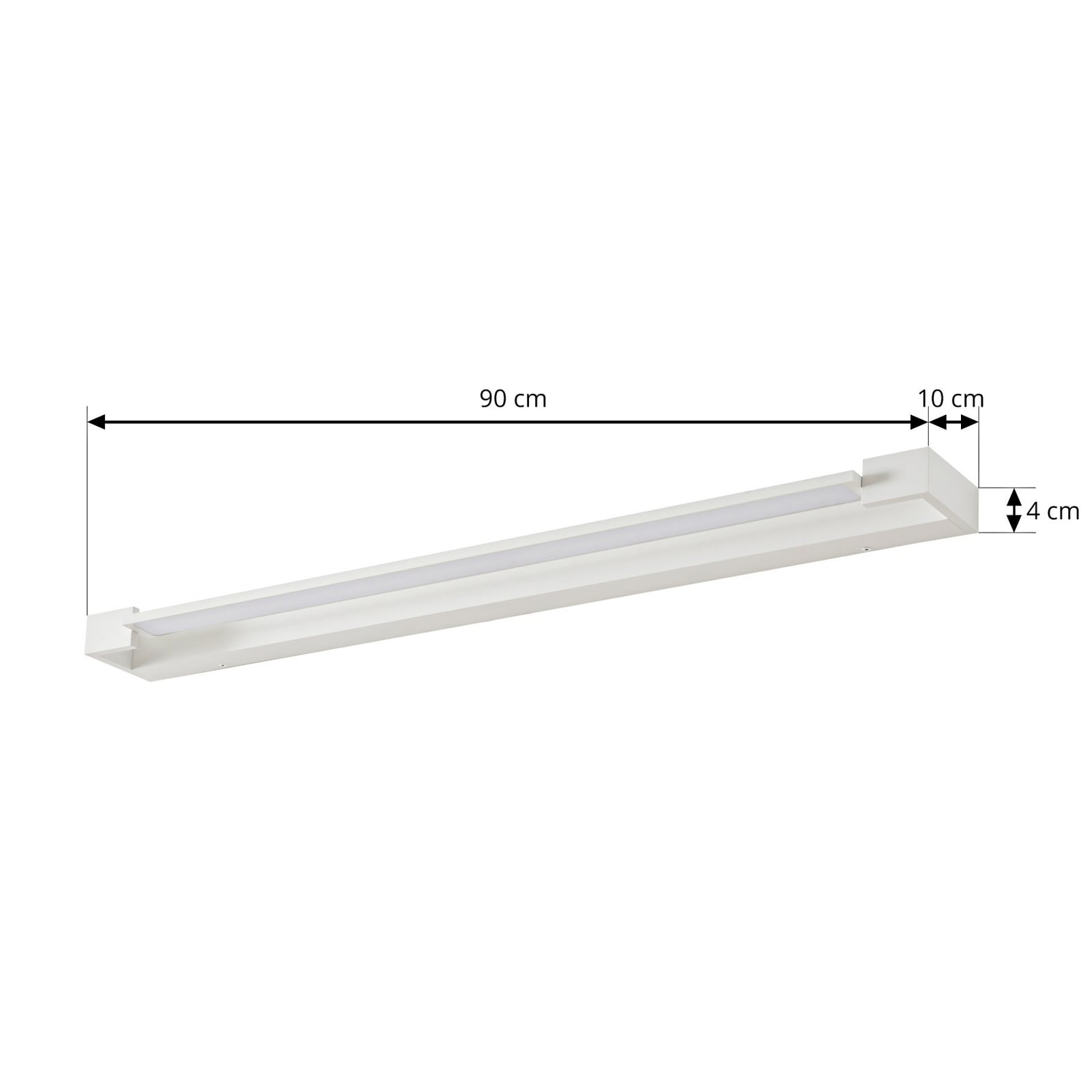 LED speillampe Jora svingbar 90 cm hvit IP44 detalj