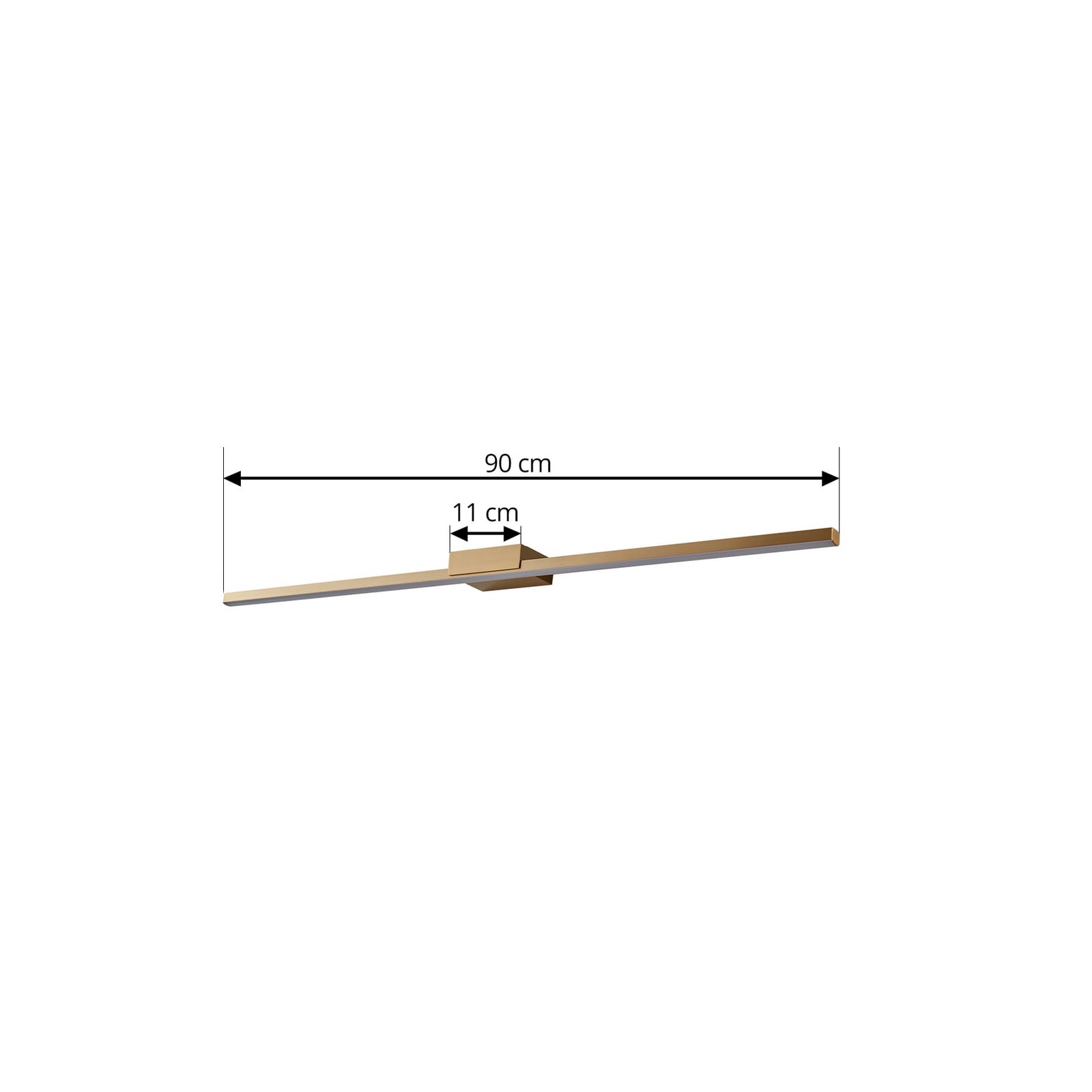 LED speillampe Kivana kobber 90 cm 18W IP44 nærbilde av LED-lyskilde