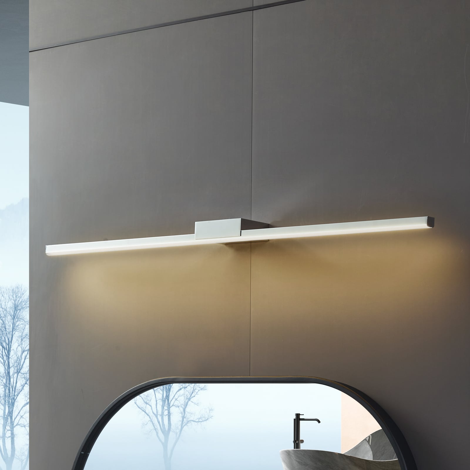 LED speillampe Kivana krom aluminium 90 cm forfra