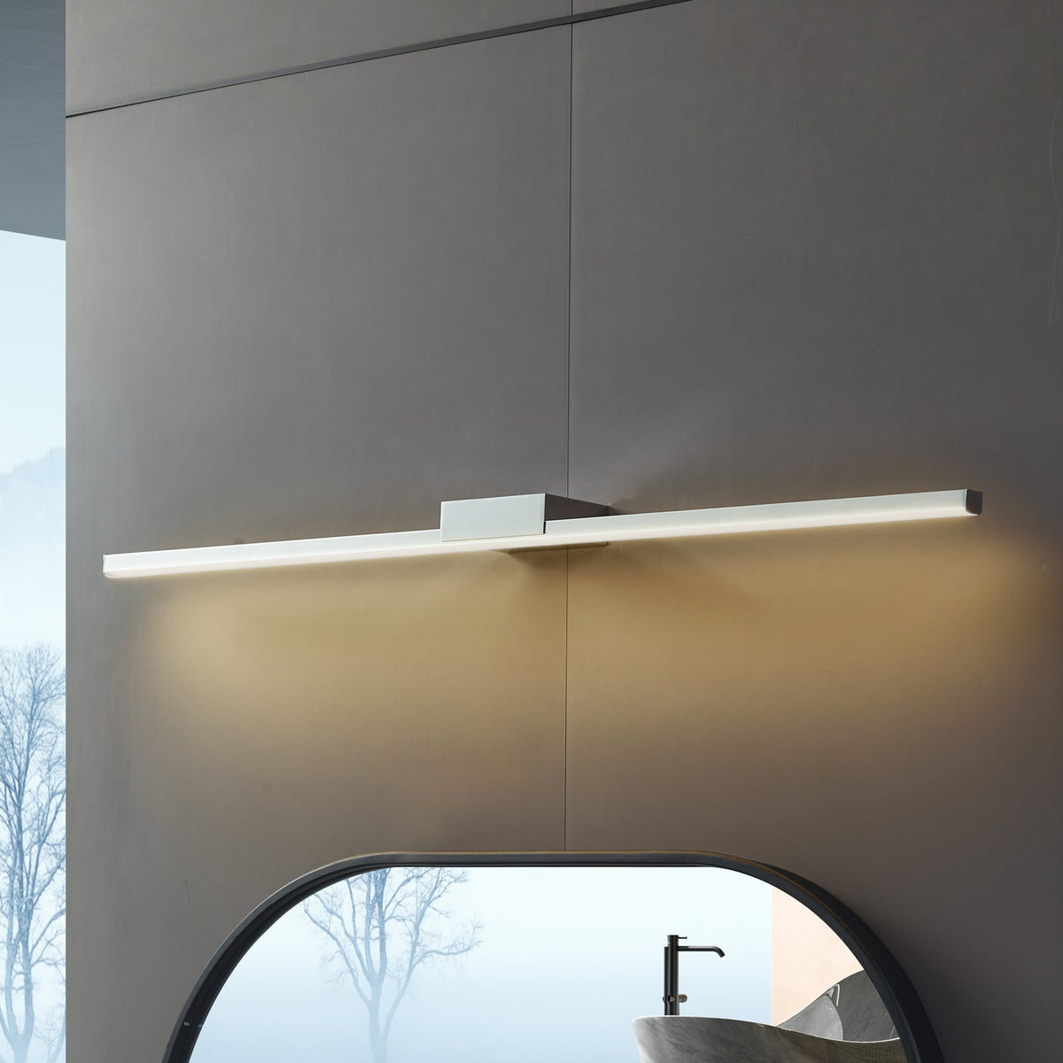 LED speillampe Kivana krom aluminium 90 cm forfra
