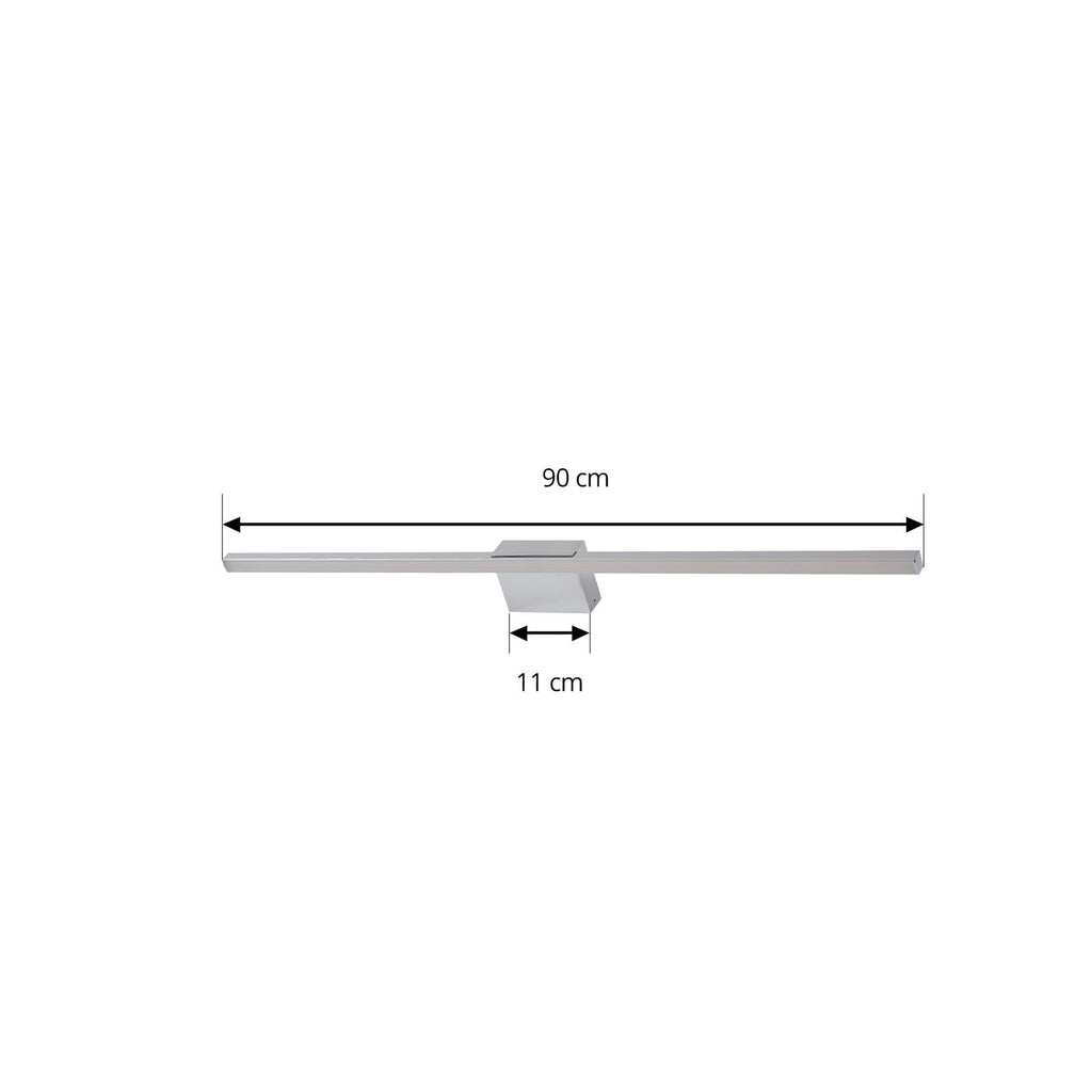 LED speillampe Kivana krom aluminium 90 cm nærbilde av lys