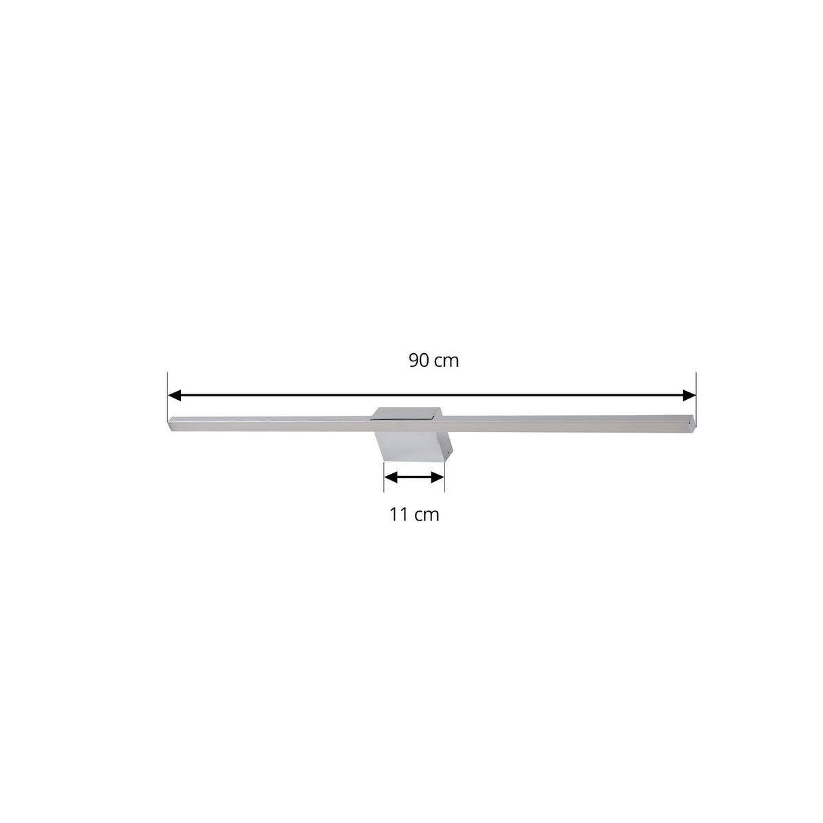 LED speillampe Kivana krom aluminium 90 cm nærbilde av lys