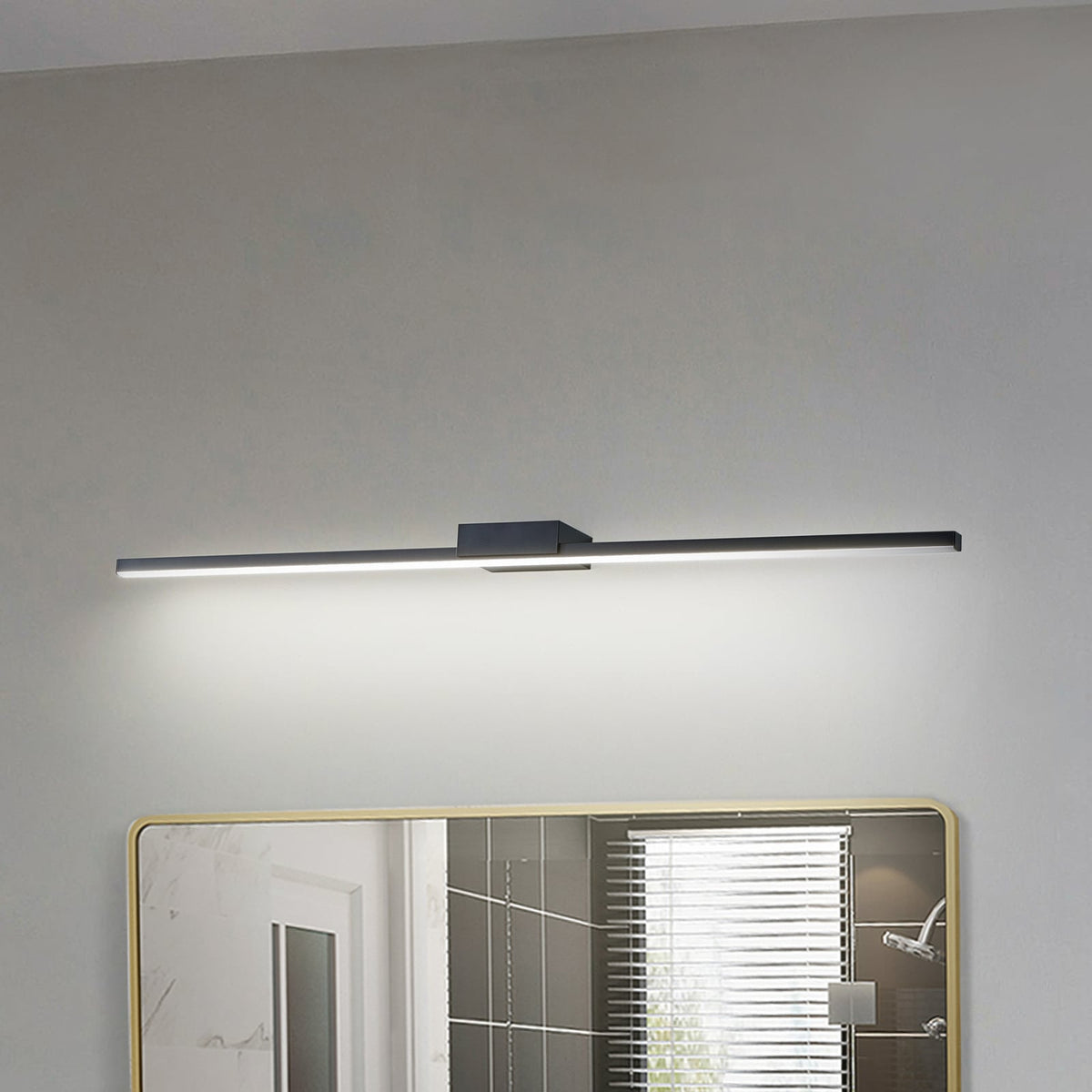 LED speillampe Kivana svart 90 cm front