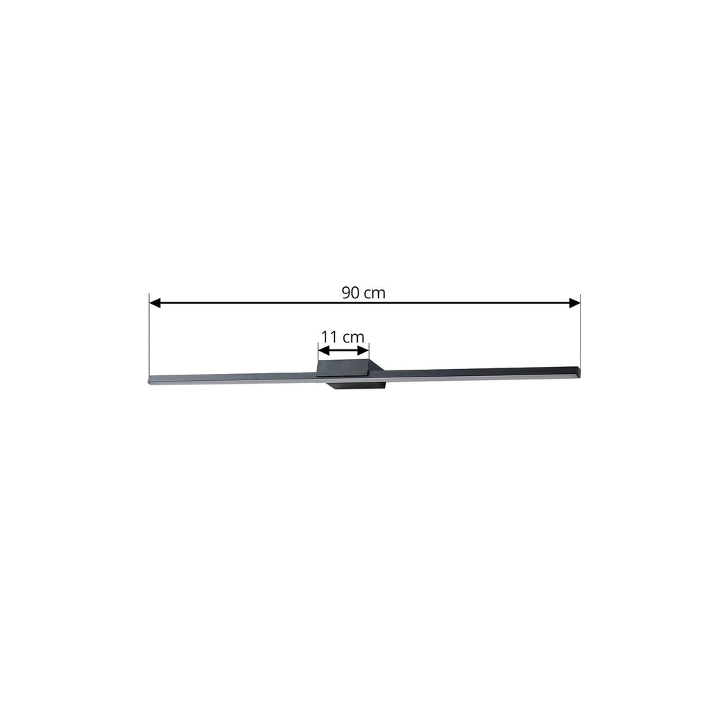 LED speillampe Kivana svart 90 cm nærbilde av lys