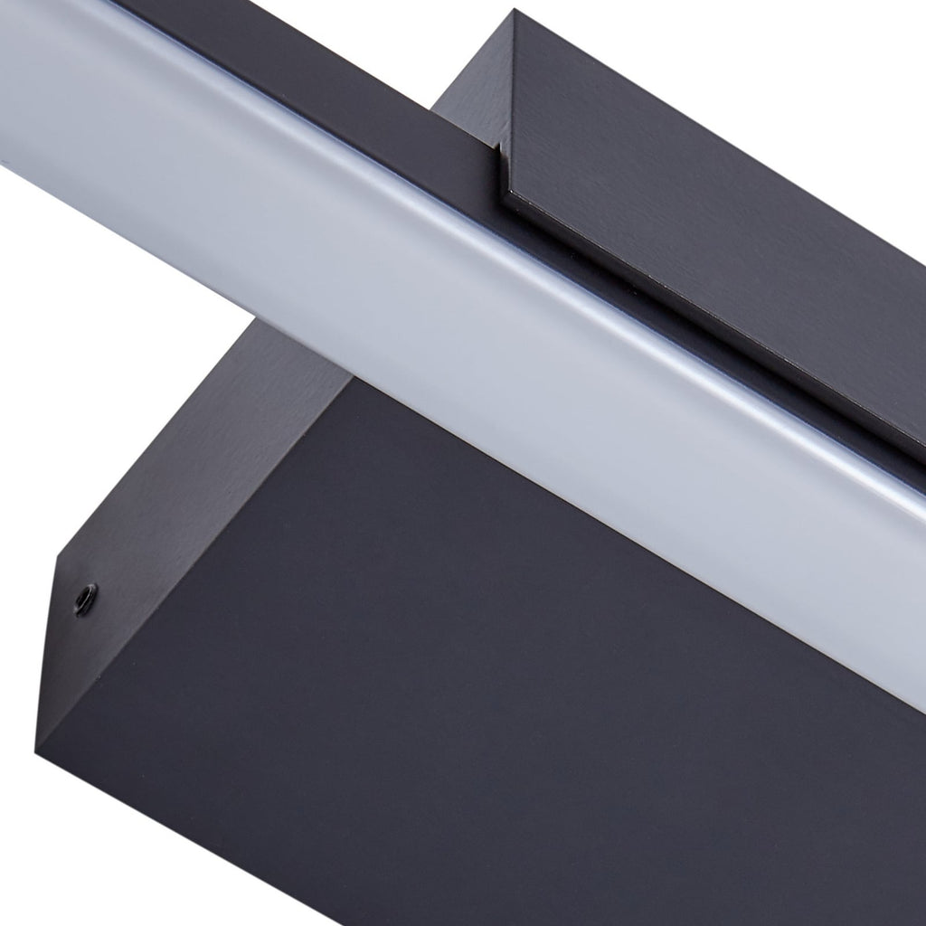 LED speillampe Kivana svart aluminium 120 cm DIP-bryter detalj