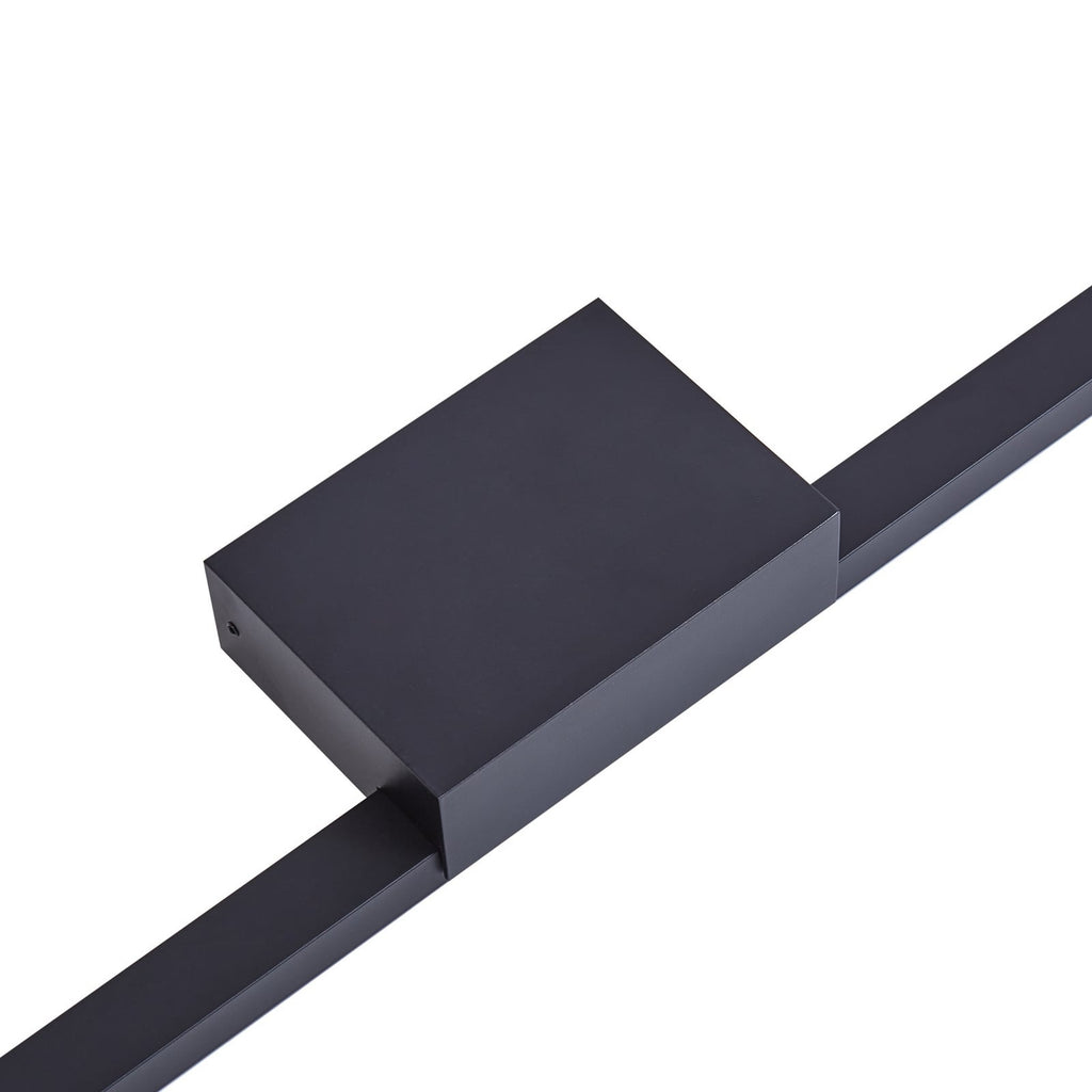 LED speillampe Kivana svart aluminium 120 cm sideprofil