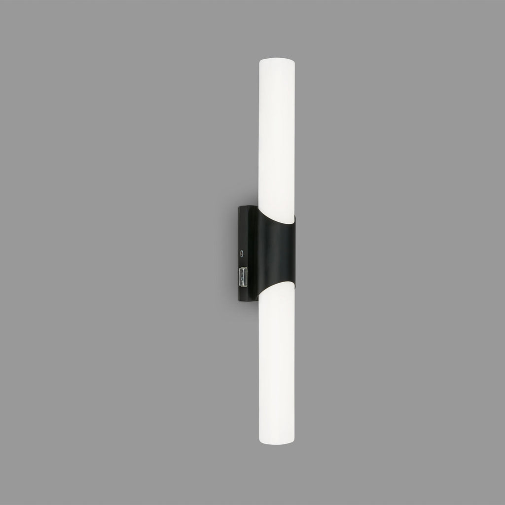 LED speillampe Klak 2-lys svart 47 cm IP44 bakside