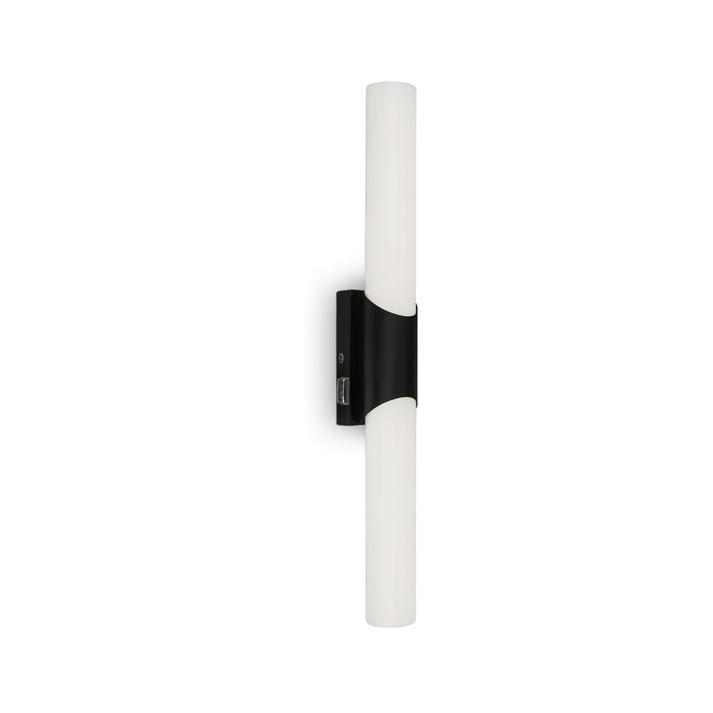 LED speillampe Klak 2-lys svart 47 cm IP44 forfra