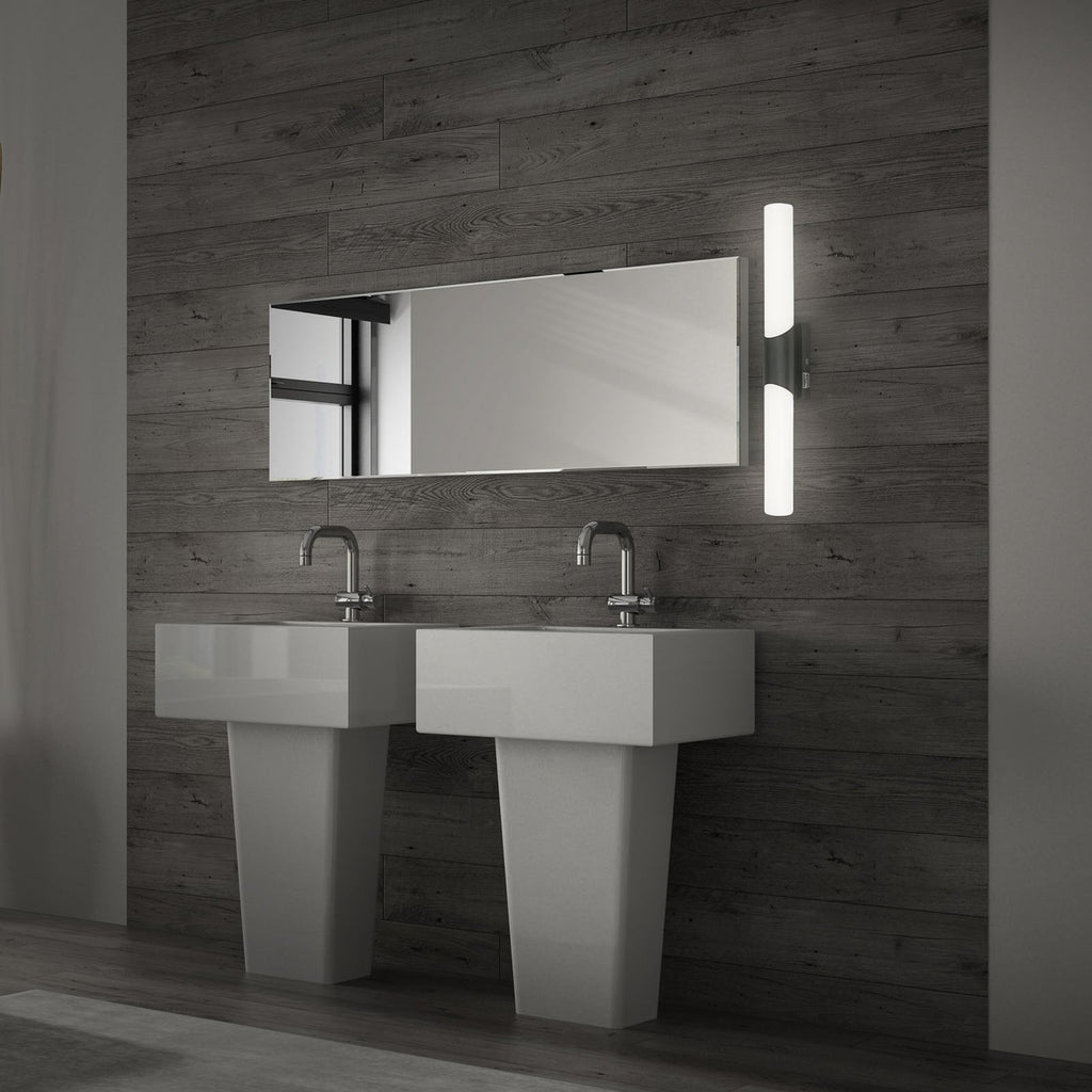 LED speillampe Klak 2-lys svart 47 cm IP44 side