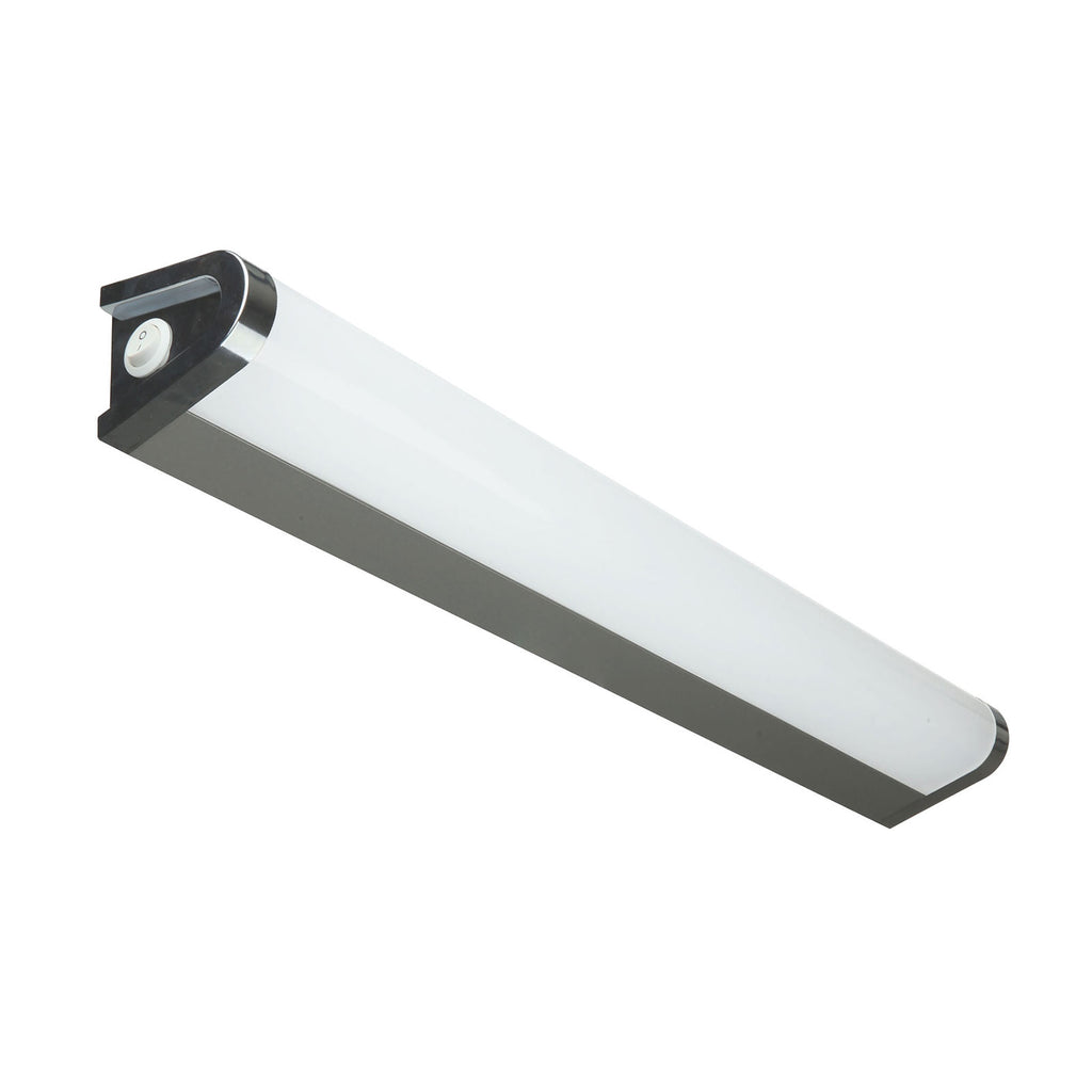 LED speillampe krom/hvit med bryter 56,5 cm 6W montert ved speil