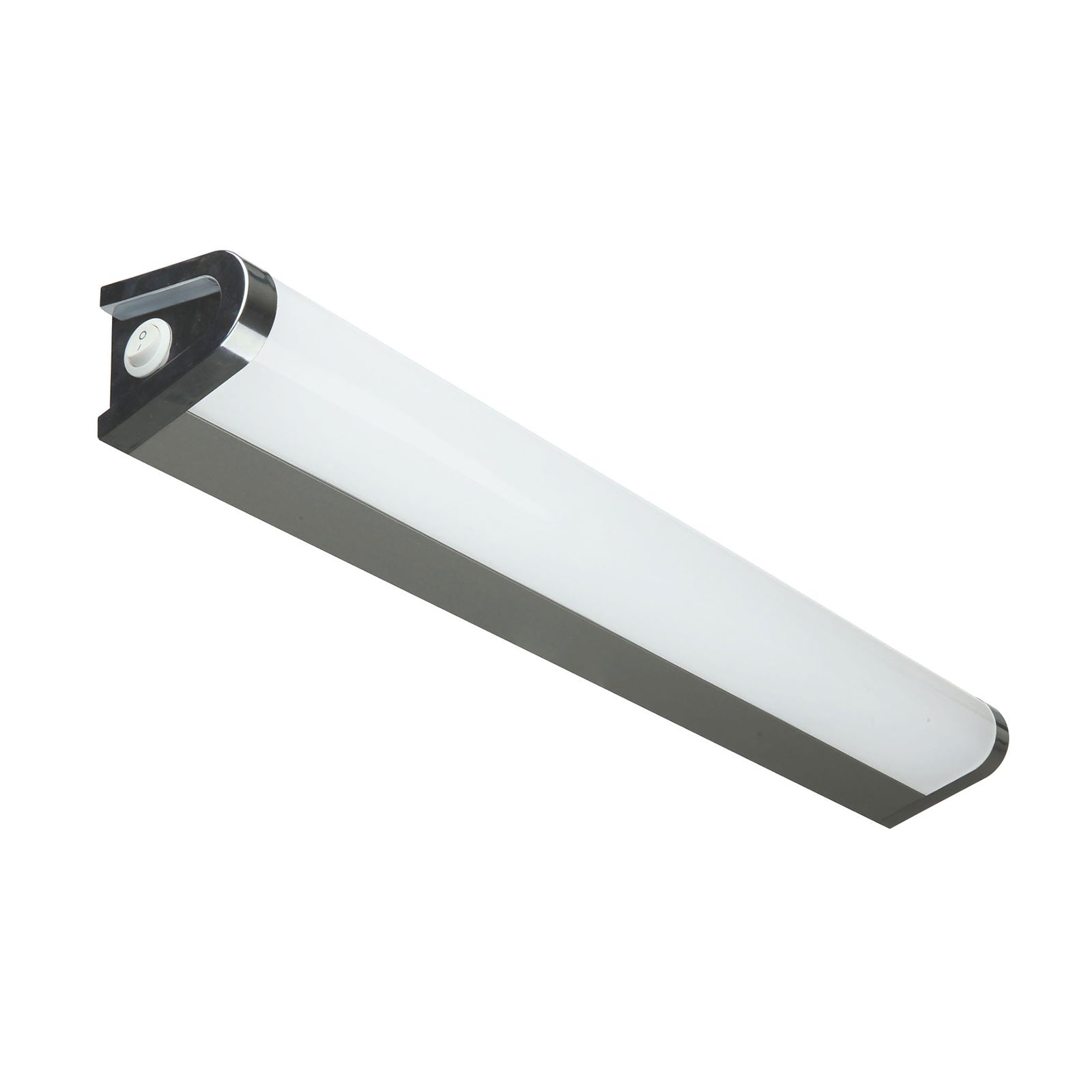 LED speillampe krom/hvit med bryter 56,5 cm 6W montert ved speil