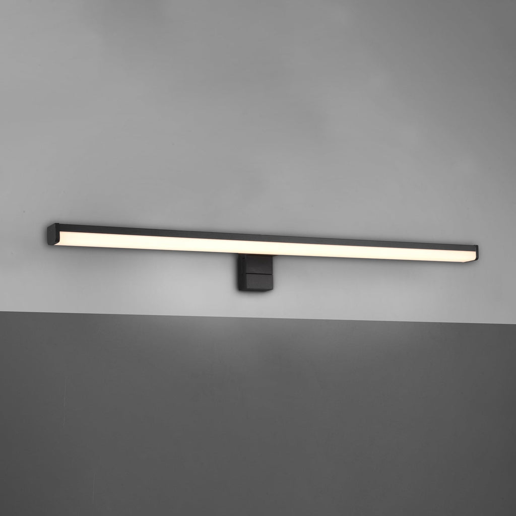 LED speillampe Lino svart matt/hvit 60 cm IP44 forfra