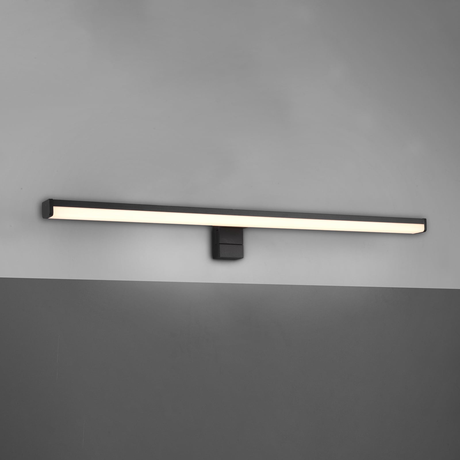 LED speillampe Lino svart matt/hvit 60 cm IP44 forfra