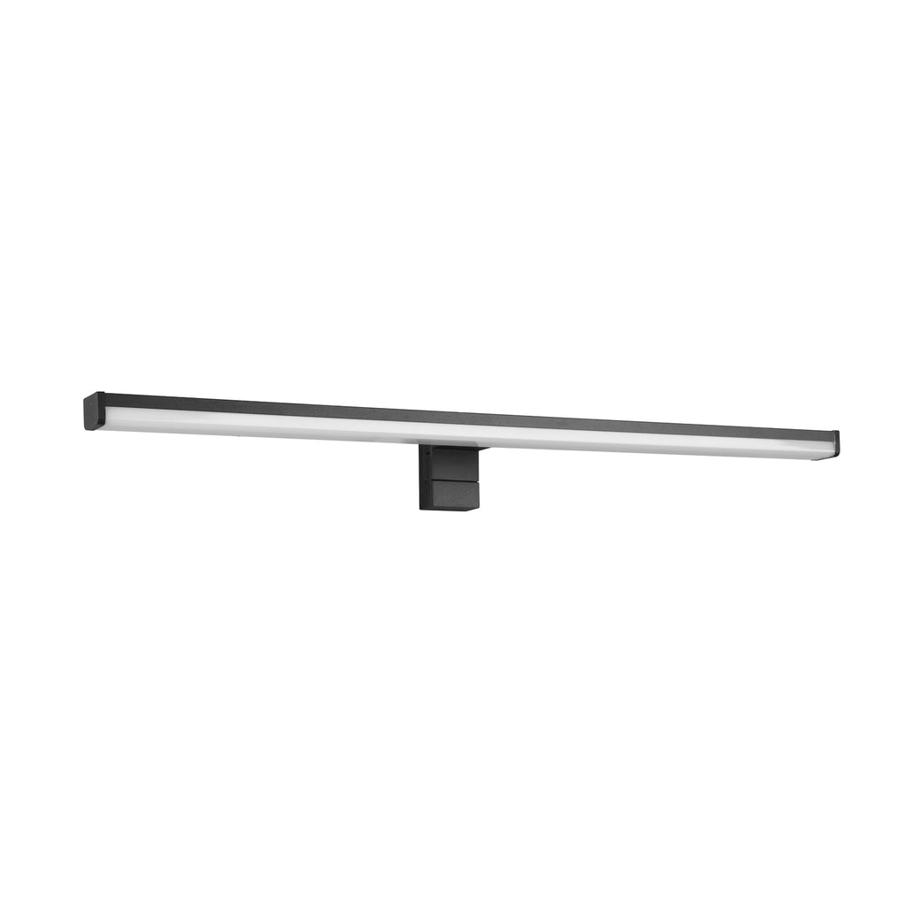 Montert LED speillampe Lino svart matt/hvit 60 cm IP44 over baderomsspeil