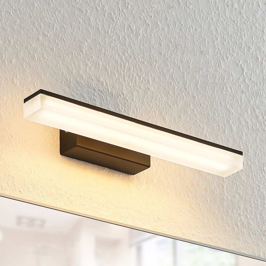 LED speillampe Lisana svart/hvit 32 cm IP44 bakside