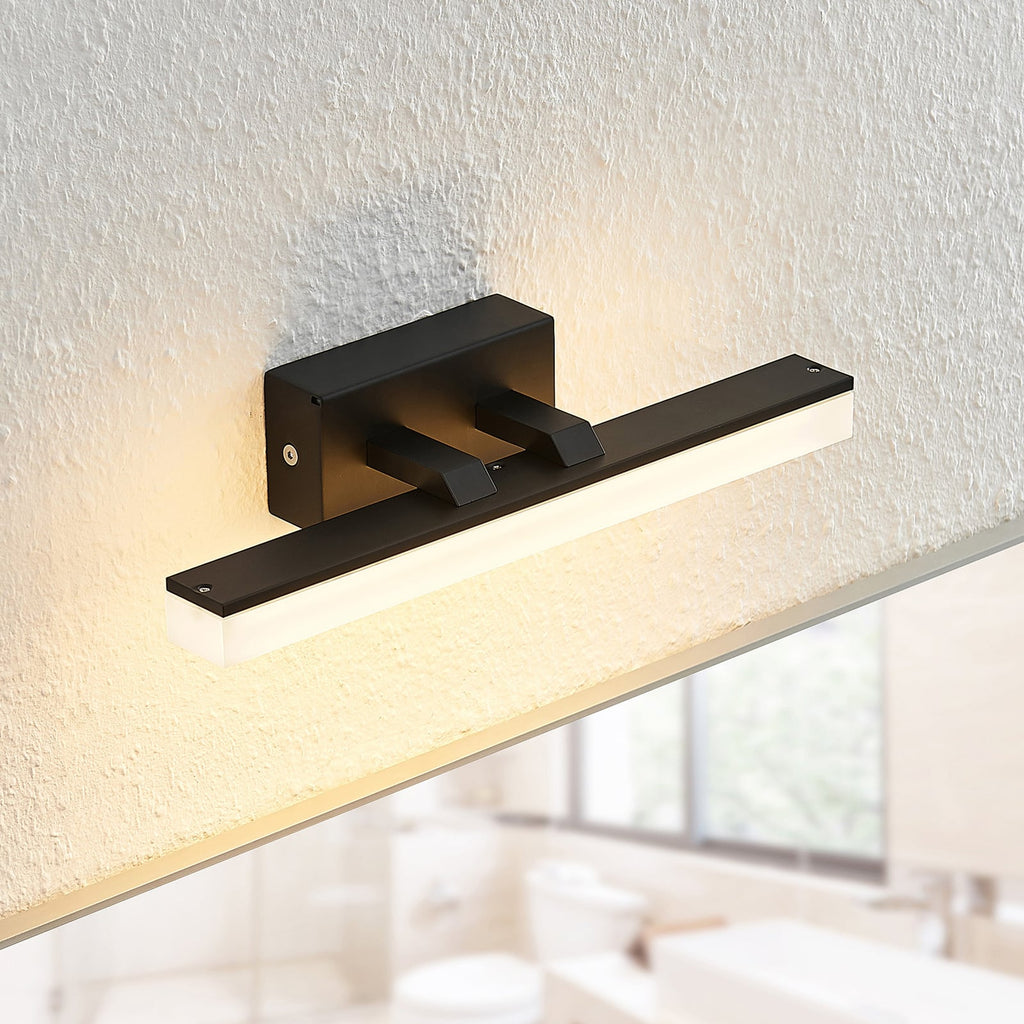 LED speillampe Lisana svart/hvit 32 cm IP44 forfra