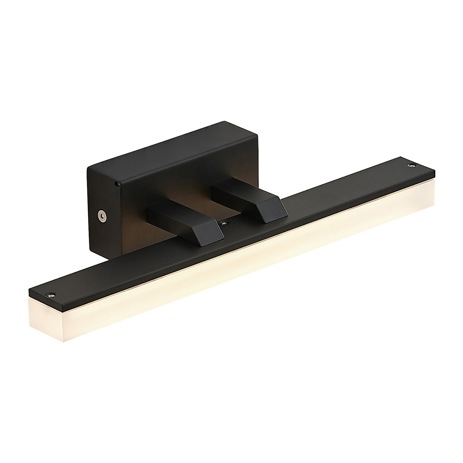 LED speillampe Lisana svart/hvit 32 cm IP44 montert på vegg