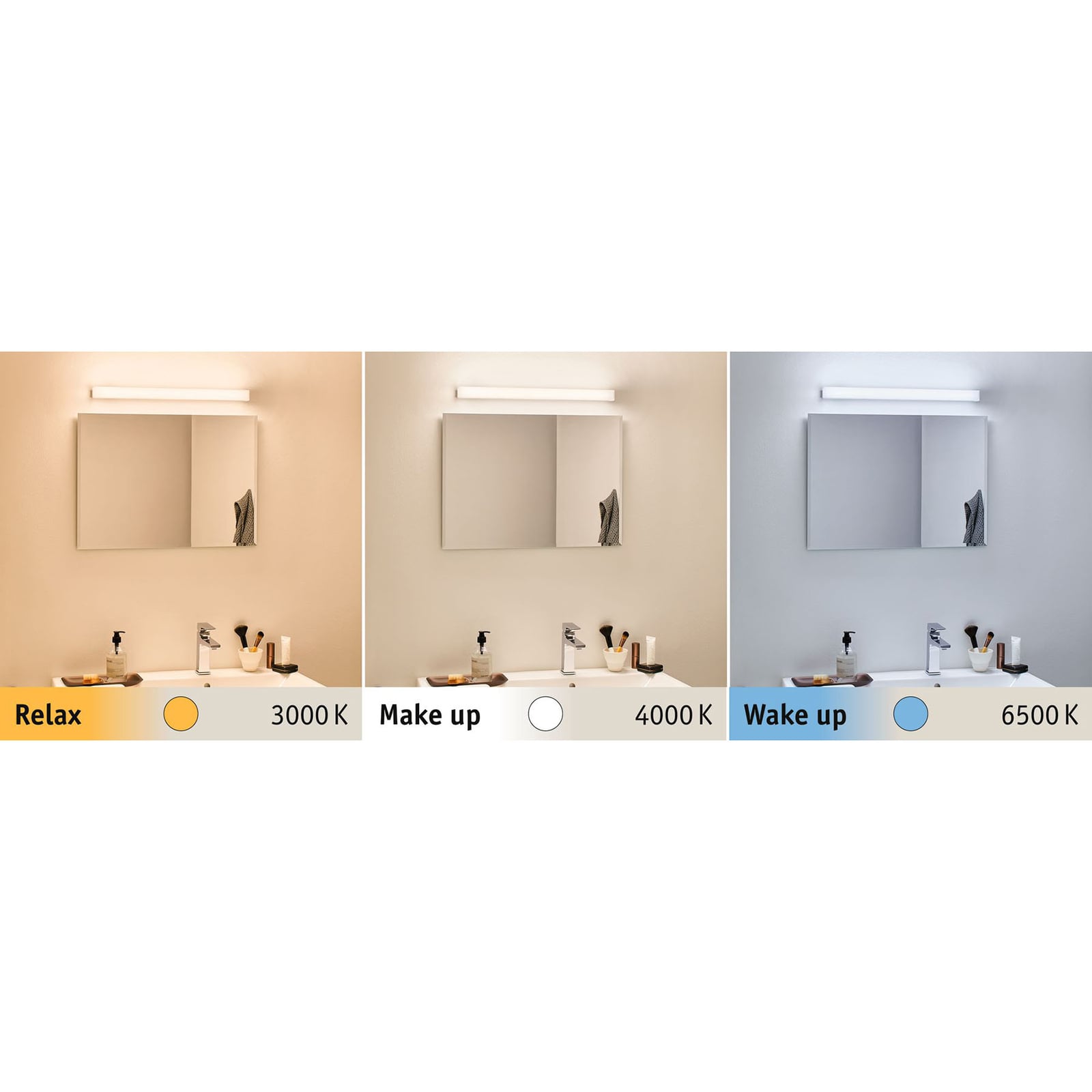 LED speillampe Luno 60 cm hvit IP44 justerbar fargetemperatur vinkel