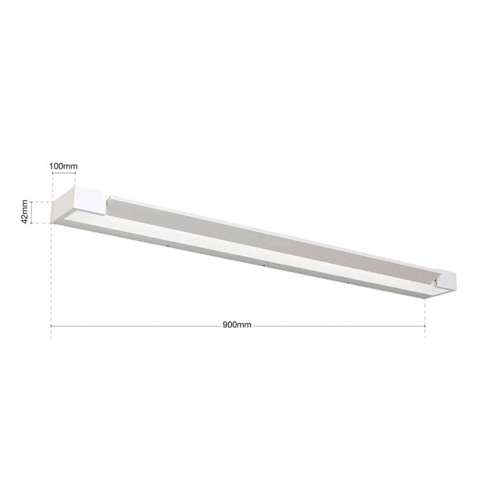 LED speillampe Marilyn hvit svingbar 90 cm IP44 nærbilde av lys