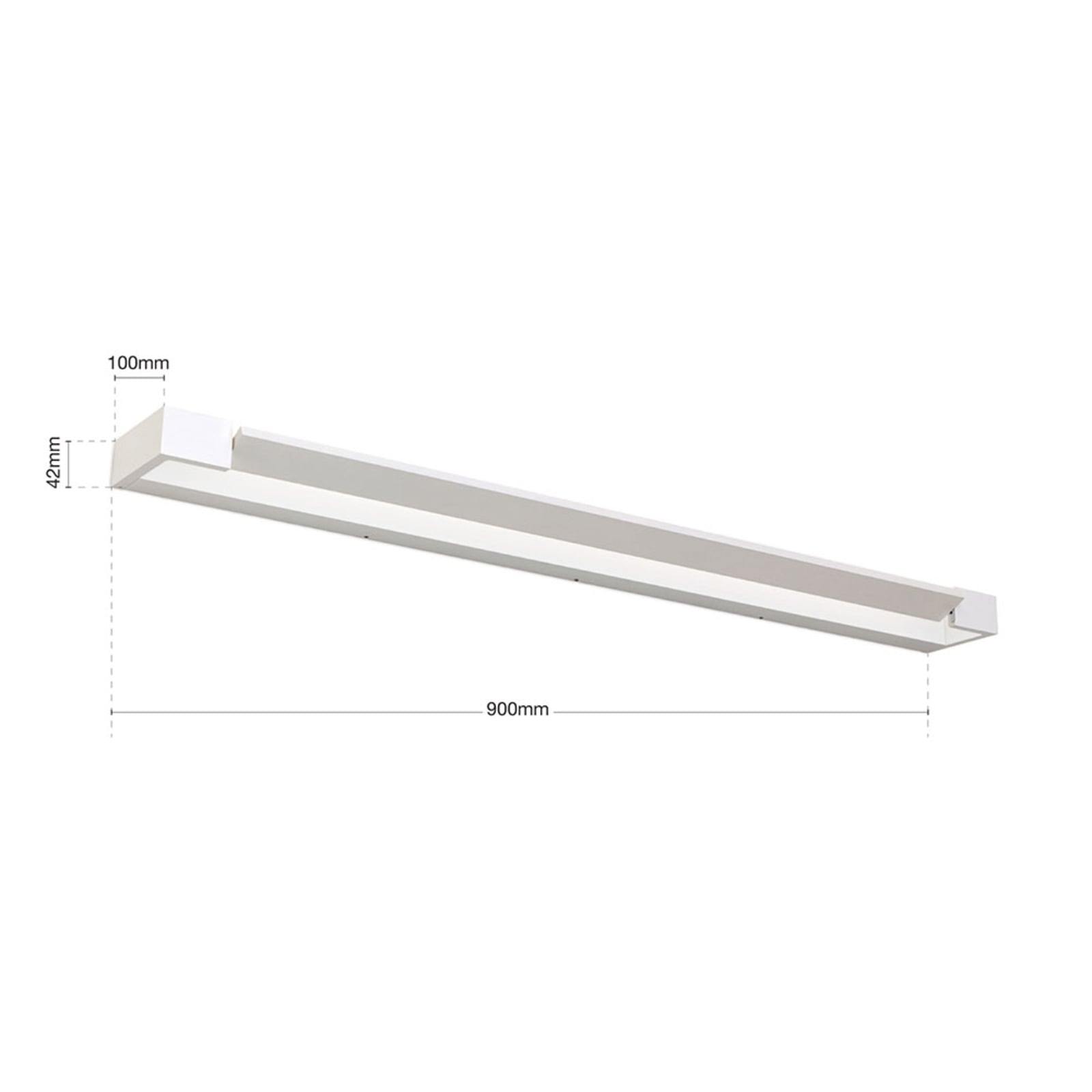 LED speillampe Marilyn hvit svingbar 90 cm IP44 nærbilde av lys