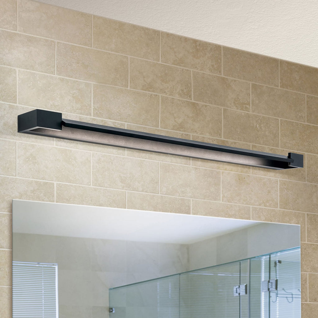 LED speillampe Marilyn matt svart 90 cm IP44 forfra