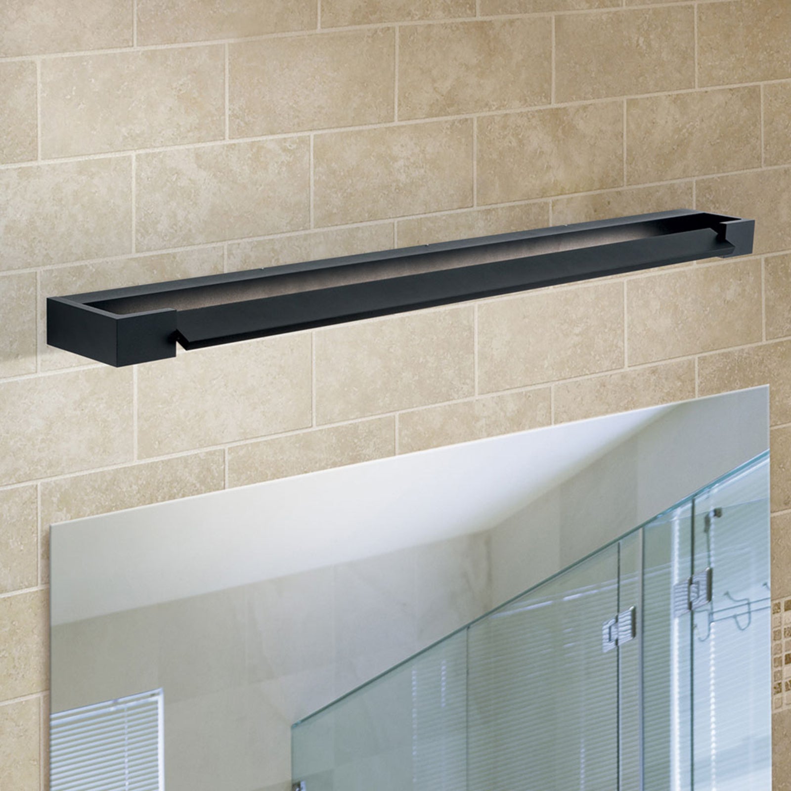 LED speillampe Marilyn matt svart 90 cm IP44 bakside