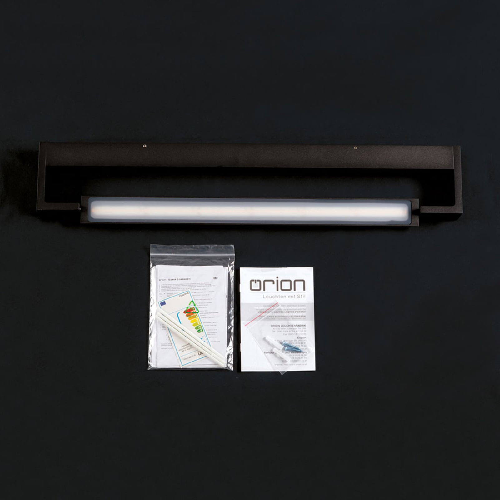 LED speillampe Marilyn svart matt 60 cm 18W IP44 lysdetalj