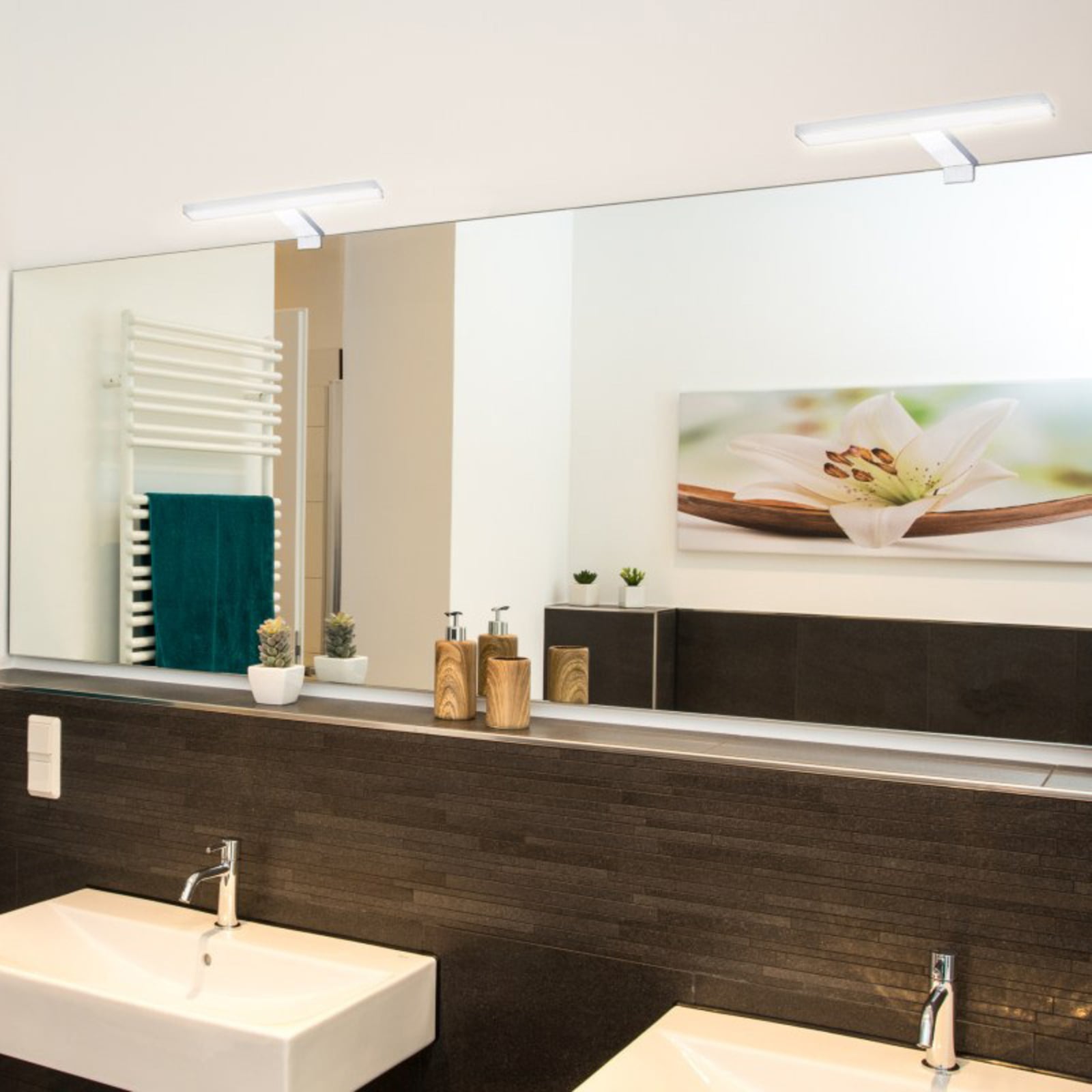 LED speillampe Marin krom aluminium 30 cm IP44 bakside