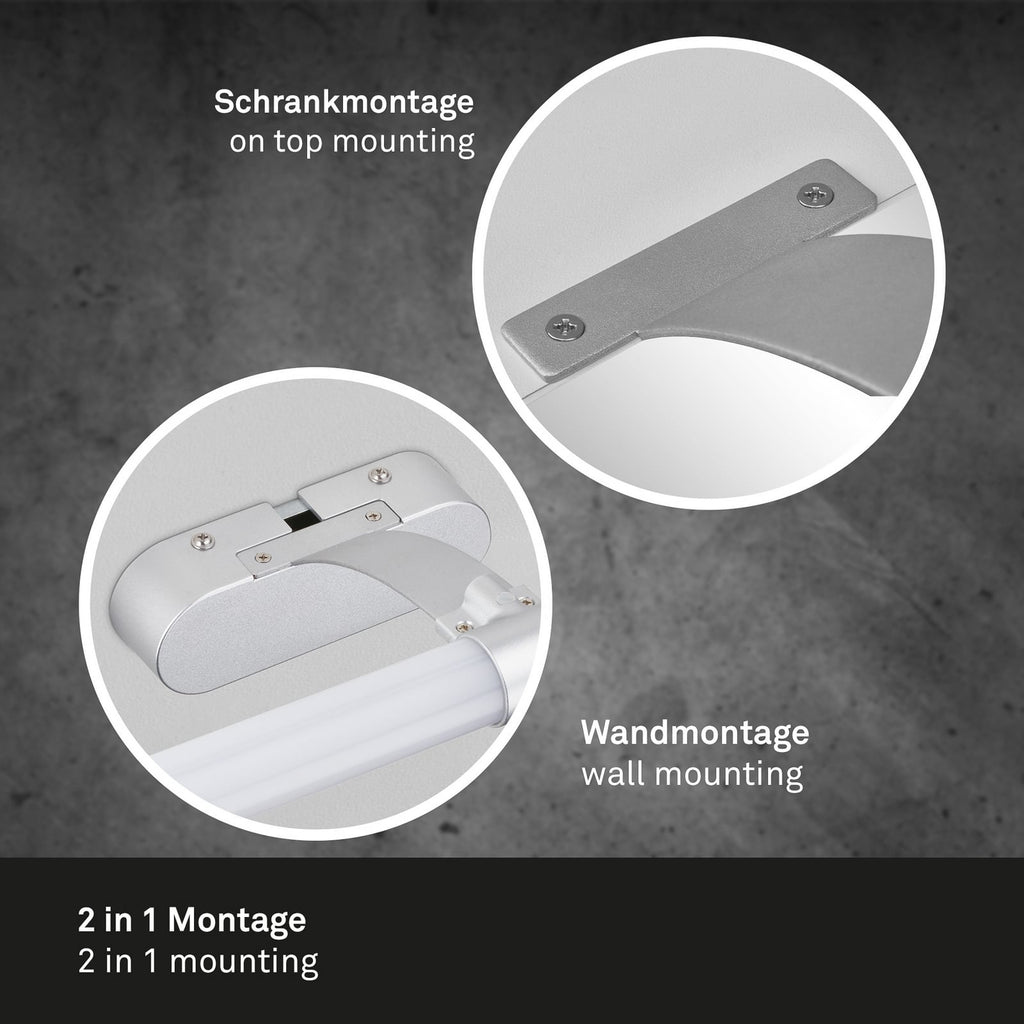 LED speillampe matt krom 60 cm 8W nøytralhvit 4000K med ledning