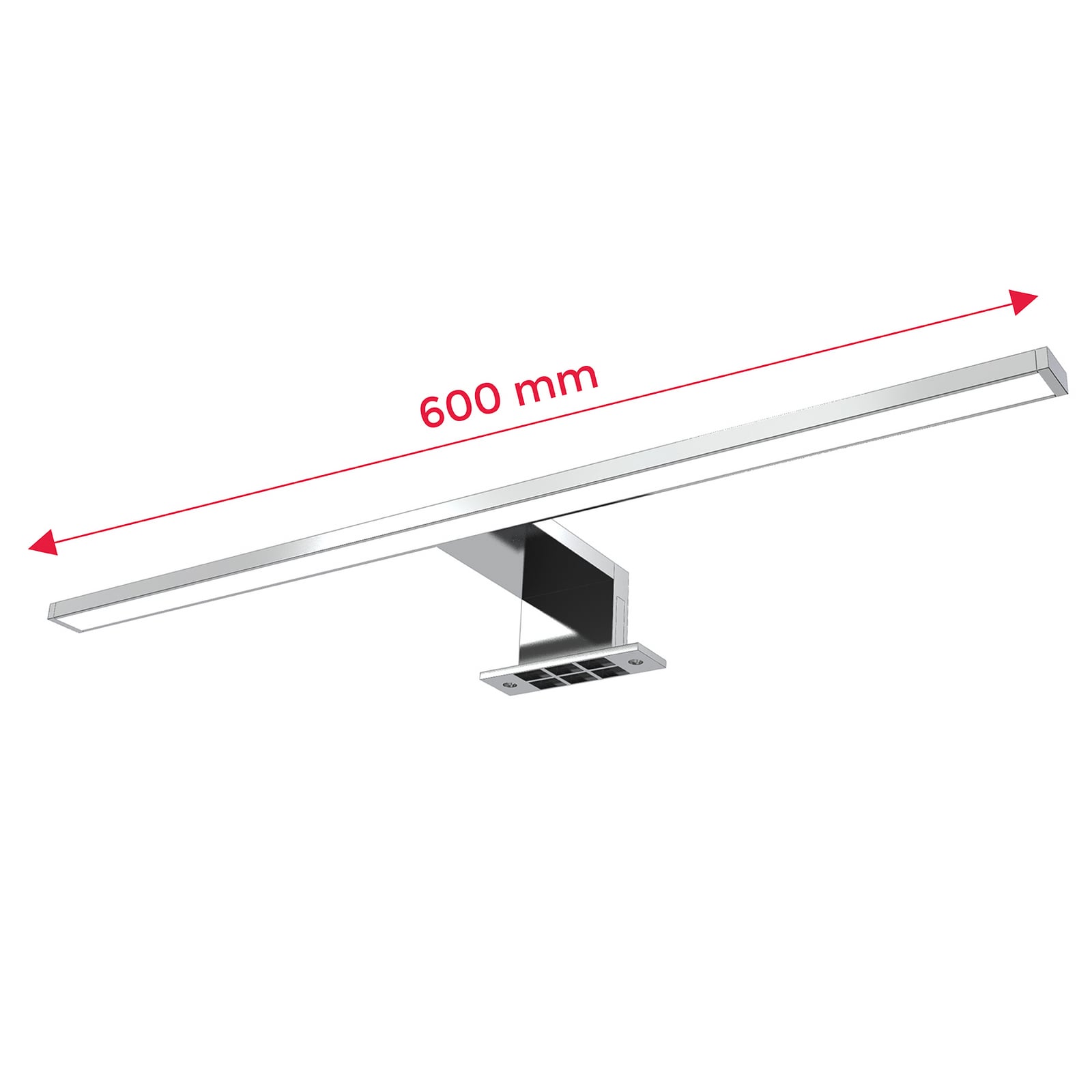 LED speillampe Mira krom detalj av diffusor