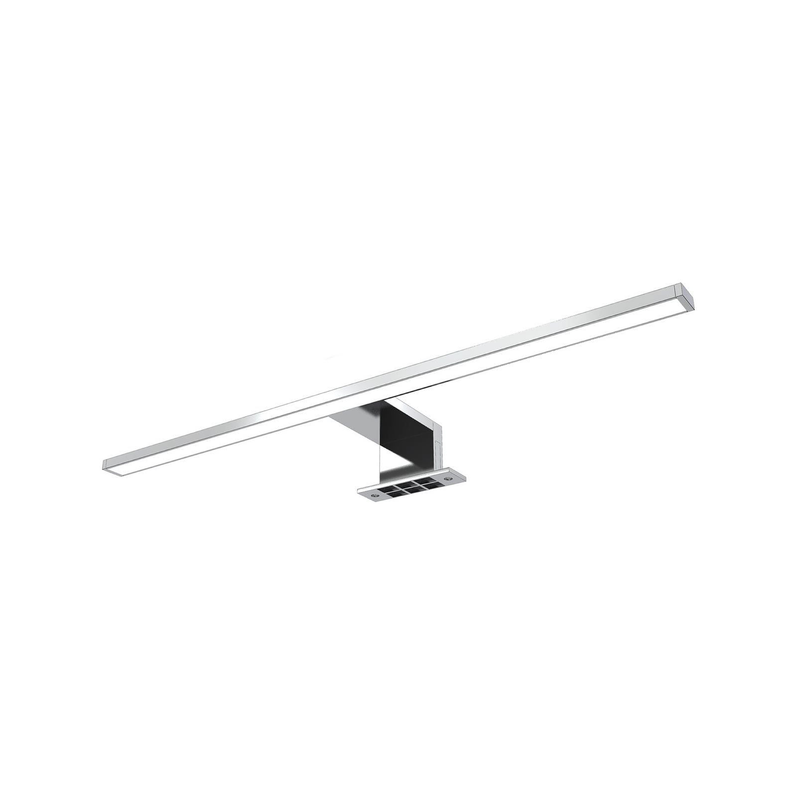 LED speillampe Mira krom nærbilde av metallramme