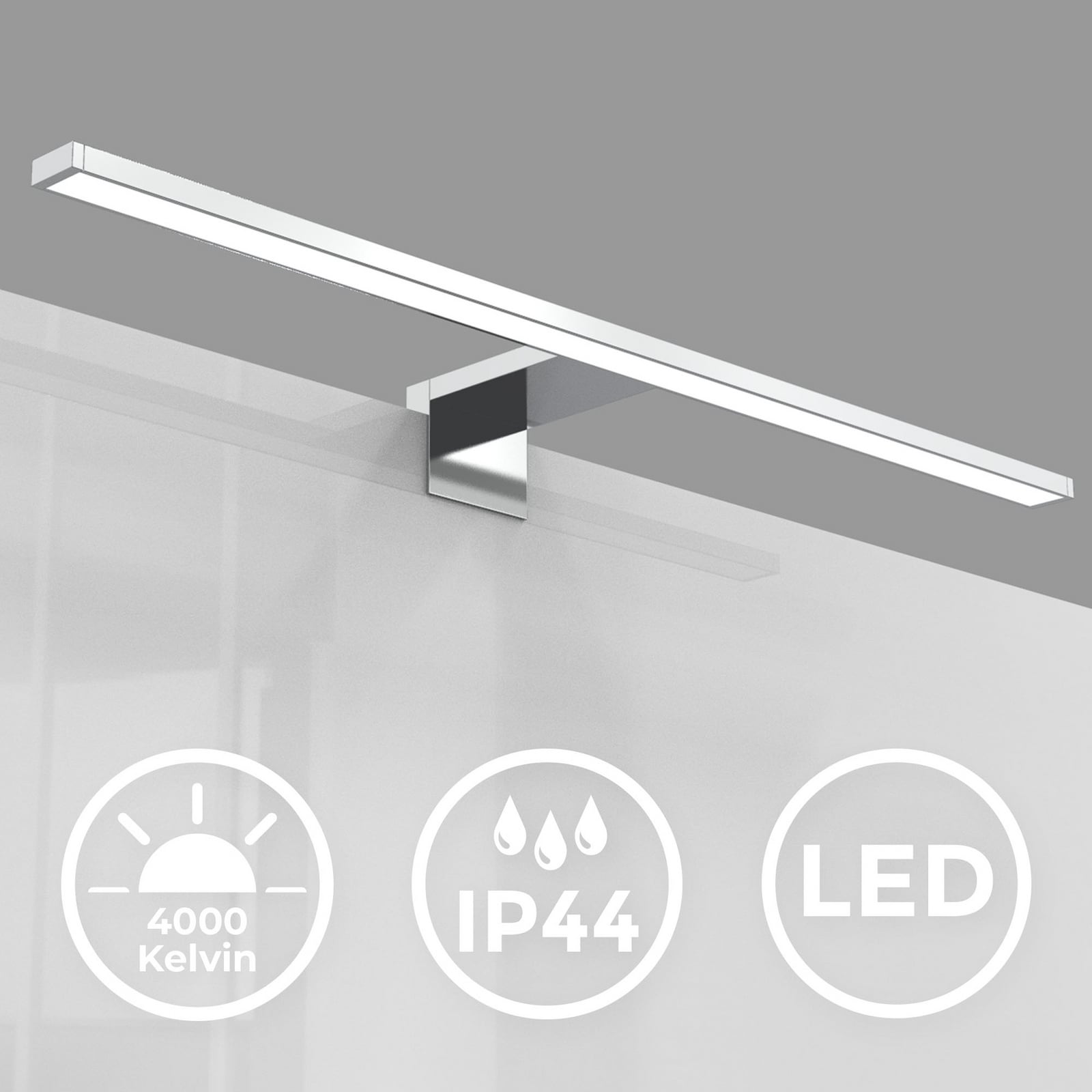 LED speillampe Mira krom pakning og tilbehør