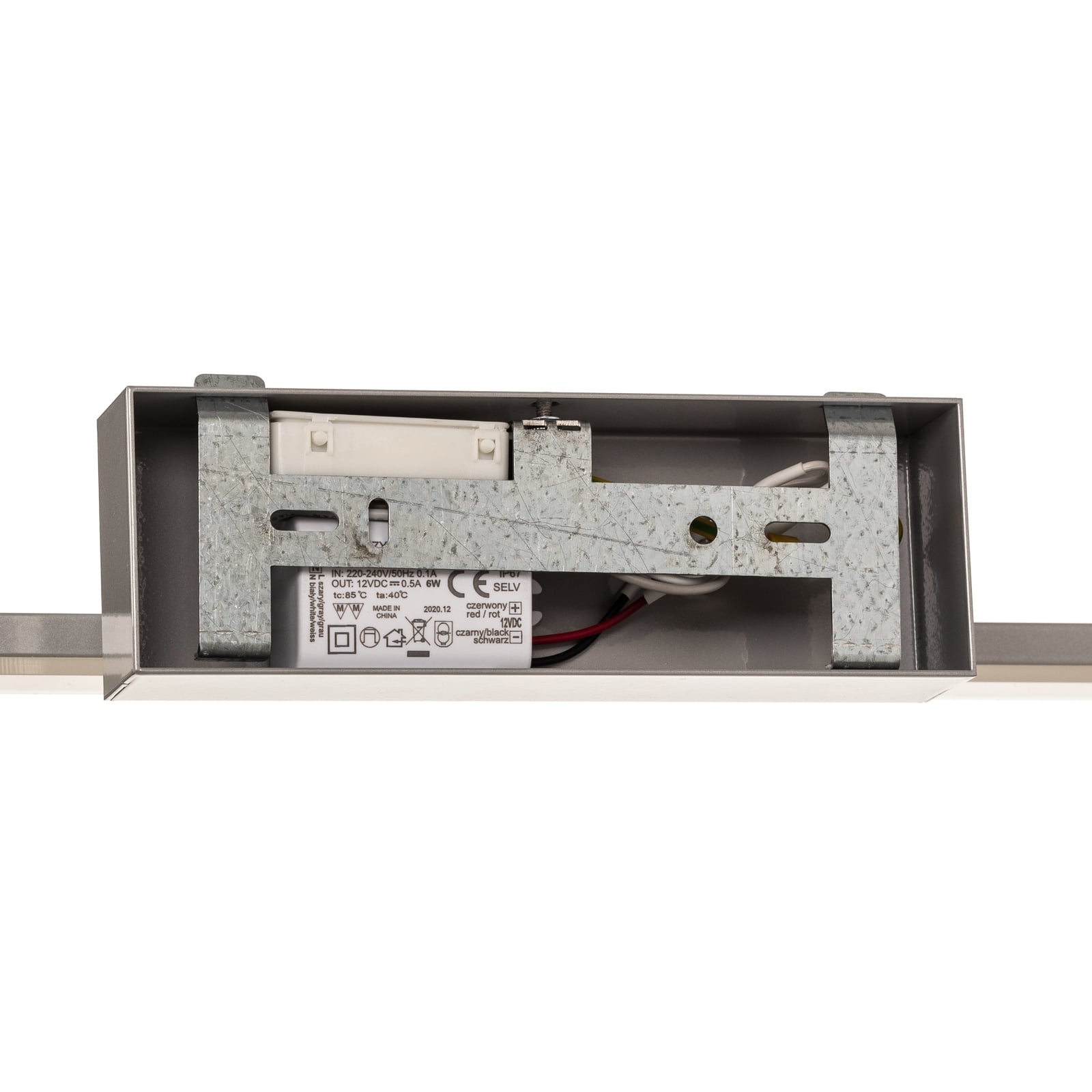LED speillampe Miroir aluminium 40 cm 4000K IP44 monteringsdetalj