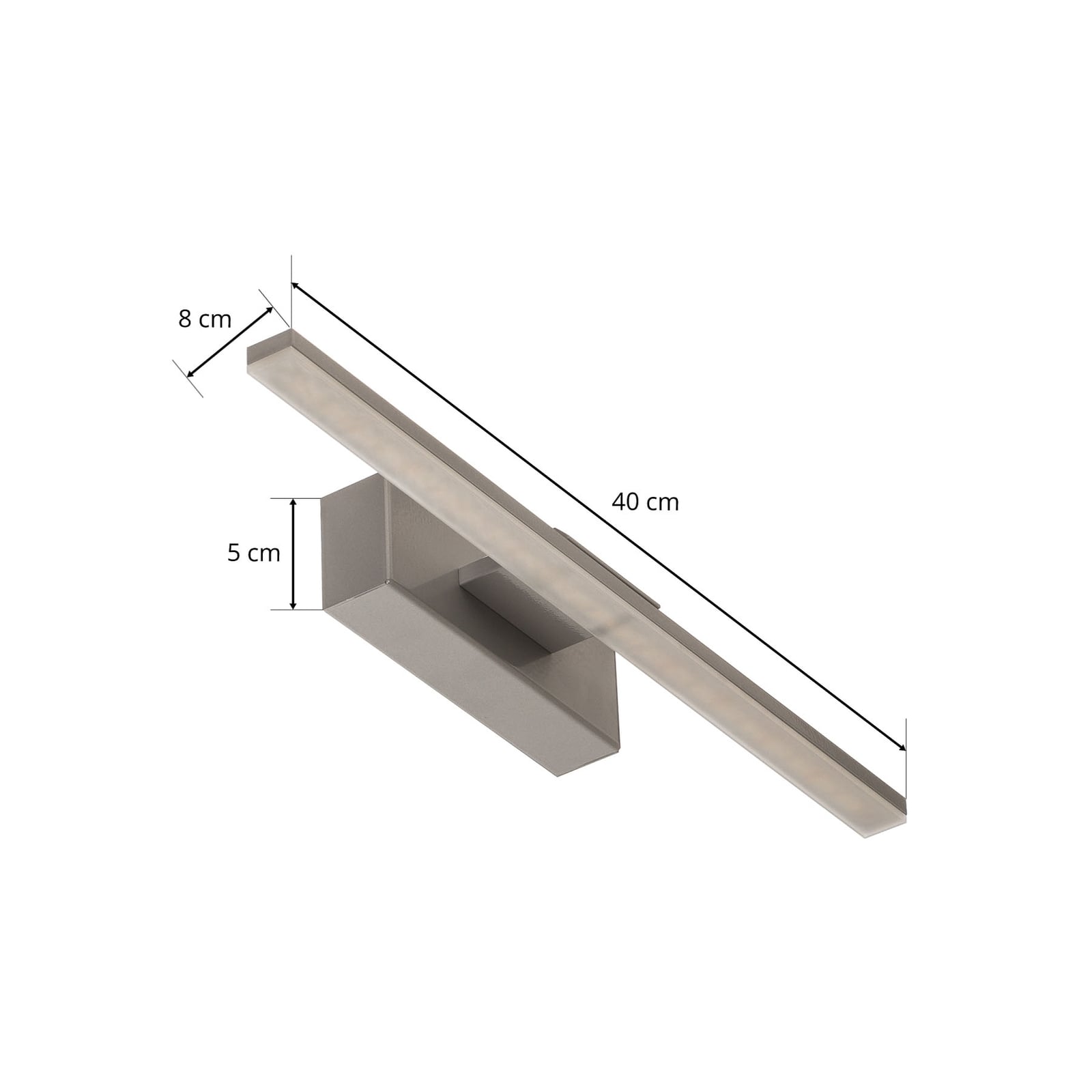 LED speillampe Miroir aluminium 40 cm 4000K IP44 i moderne badsmiljø