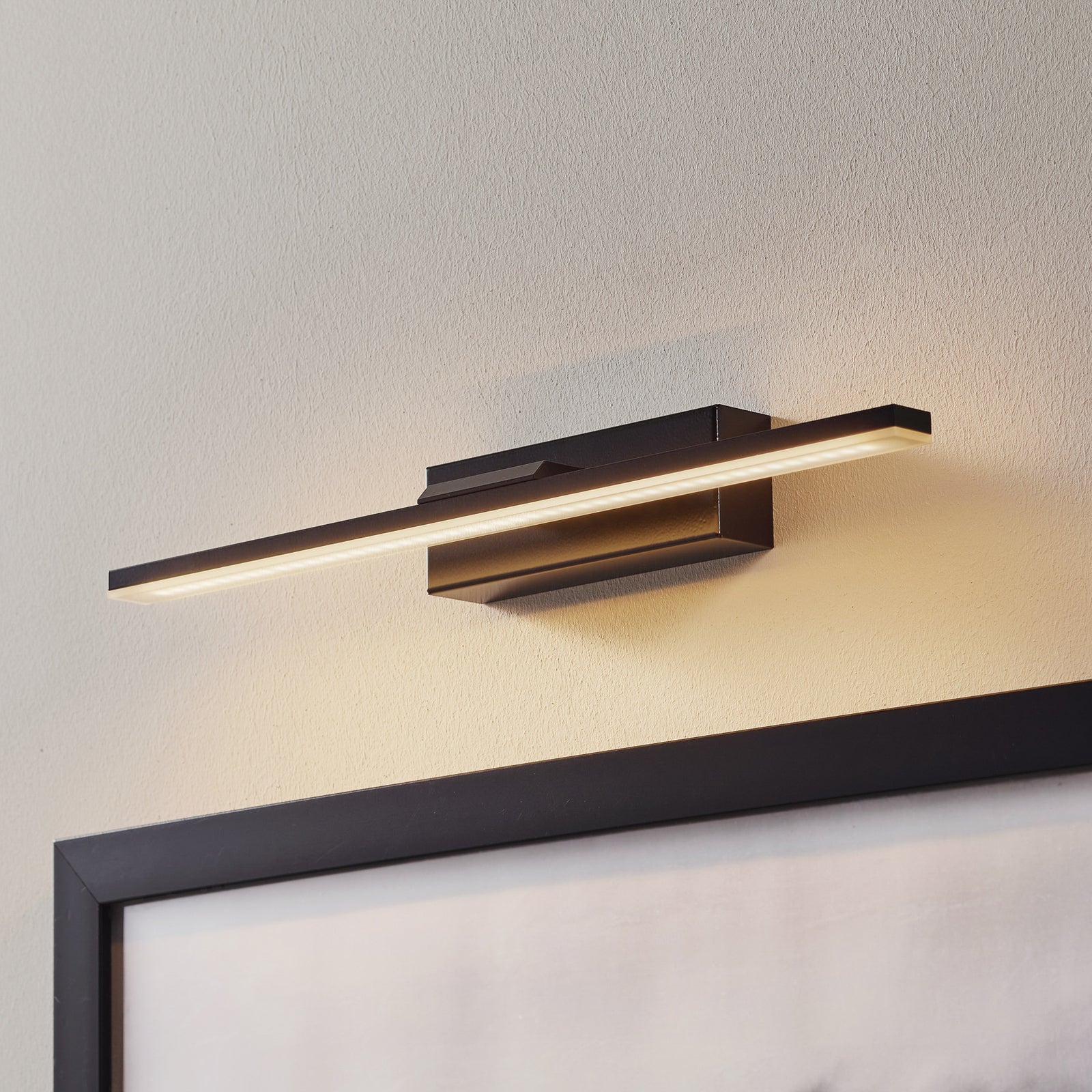 LED speillampe Miroir svart 40 cm 6,5W IP44 3000K forfra