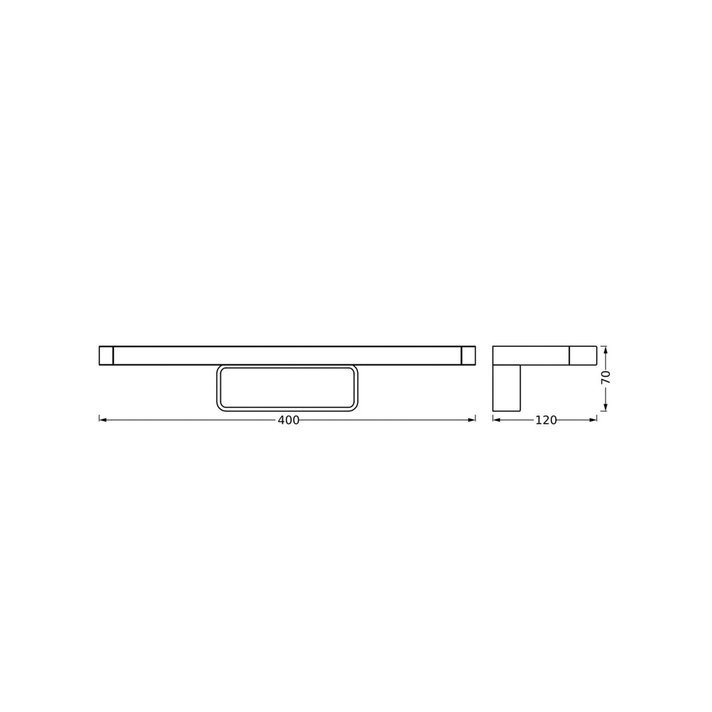 LED speillampe ORBIS DISC BAR svart 40 cm IP44 bakside