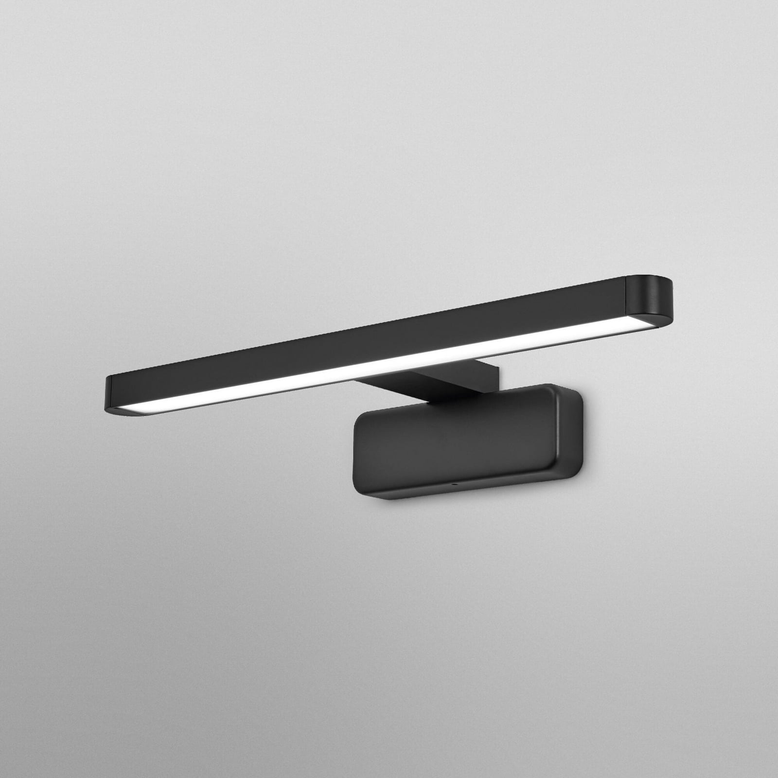 LED speillampe ORBIS DISC BAR svart 40 cm IP44 detalj av lyskilde