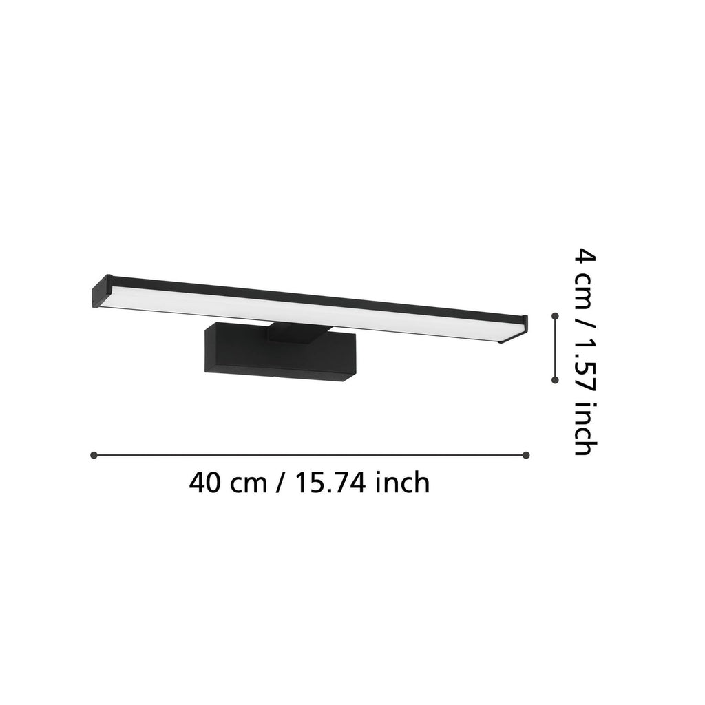 LED speillampe Pandella 1 svart aluminium 40 cm detalj av armatur