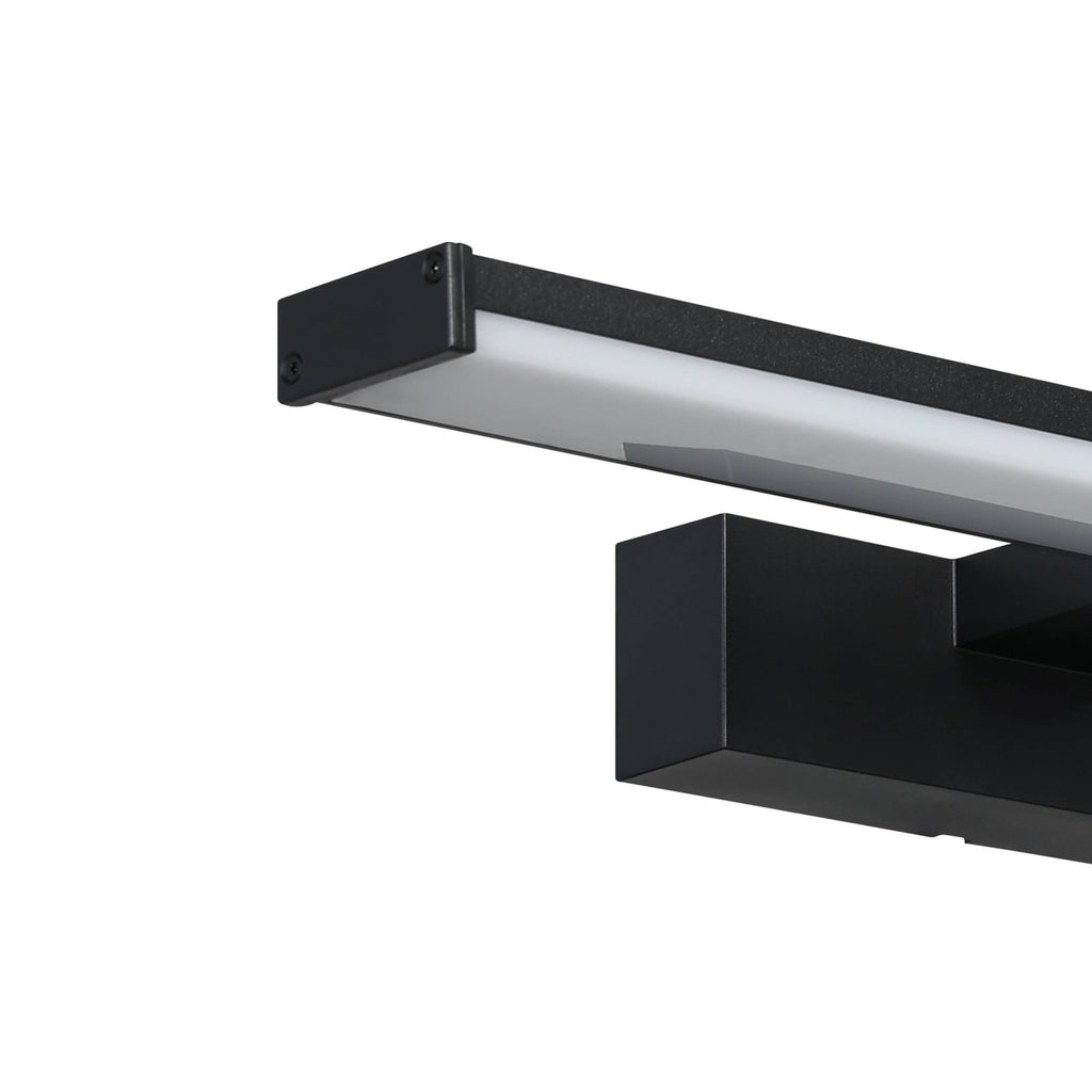 LED speillampe Pandella 1 svart aluminium 40 cm med tændt lys