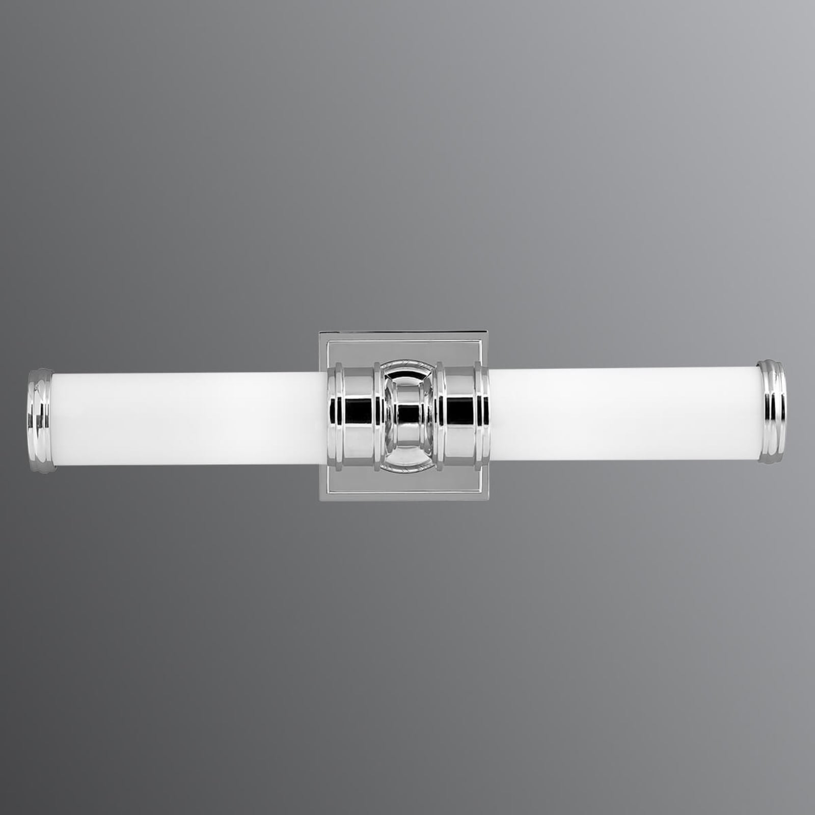 LED speillampe Payne 2-lys krom dimbar G9 IP44 detalj av opalglass