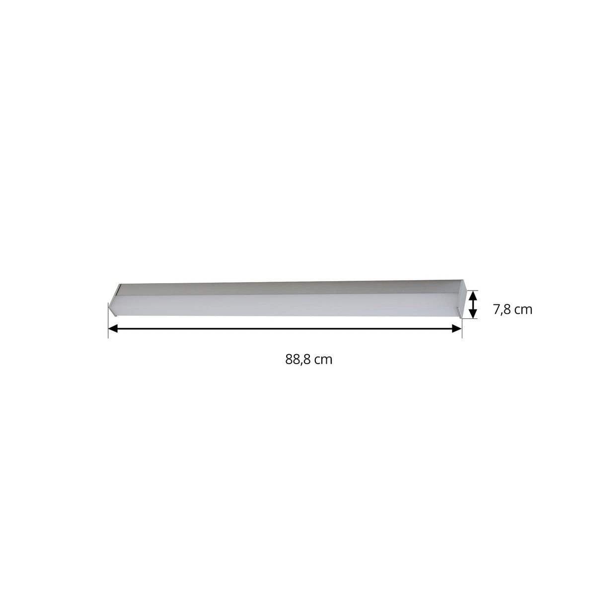 LED speillampe Philippa aluminium 89 cm IP44 nærbilde av LED-lyskilde
