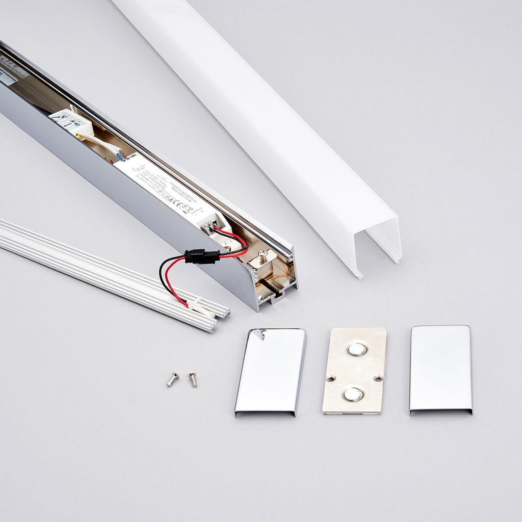 LED speillampe Philippa krom akryl 59 cm IP44 detalj akryldiffusor