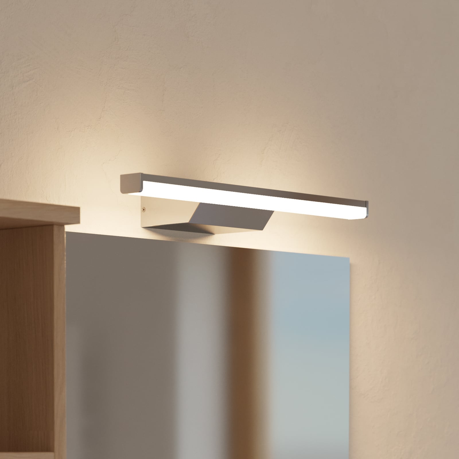 LED speillampe Regello-Z dimbar CCT IP44 60 cm grå forfra