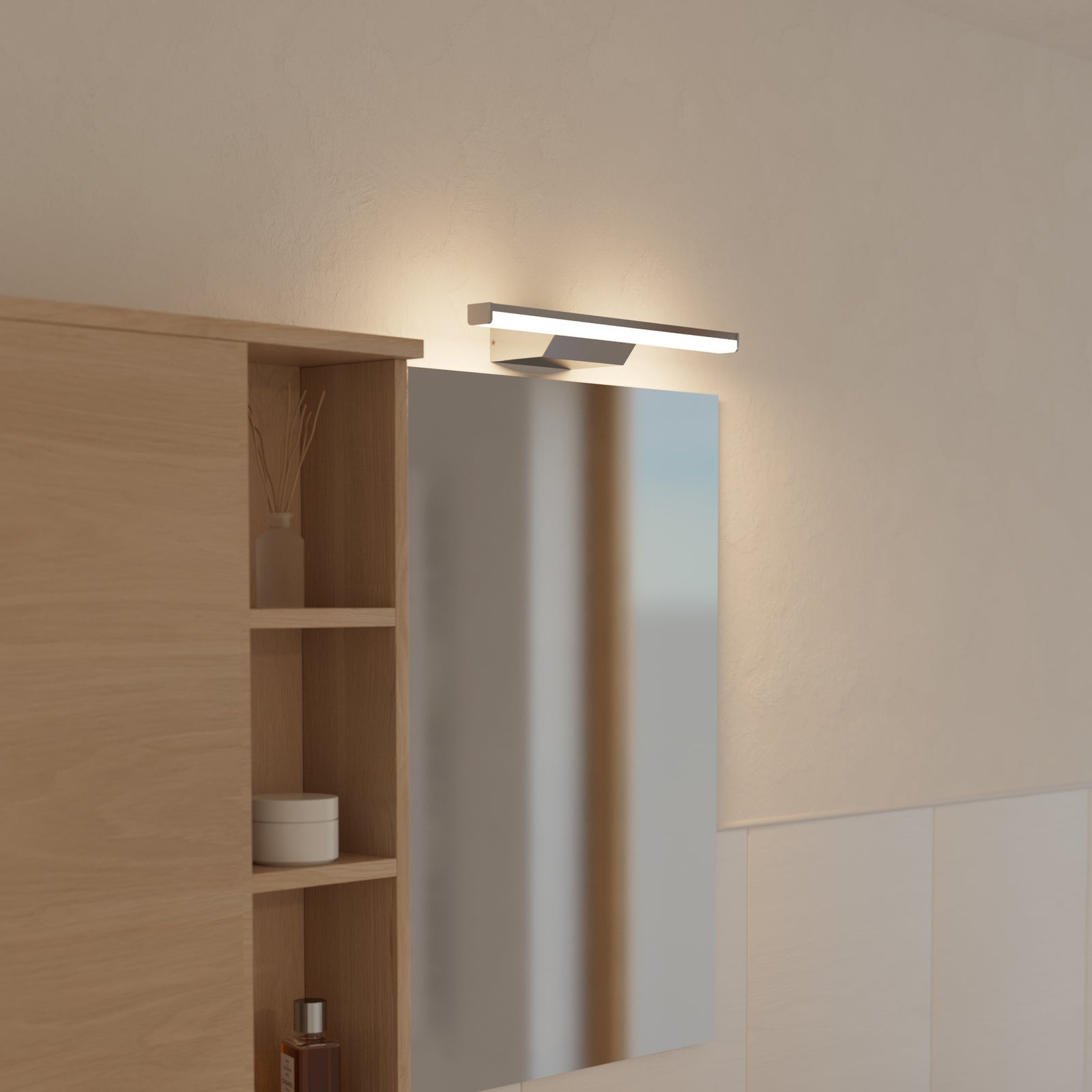 LED speillampe Regello-Z dimbar CCT IP44 60 cm grå bakside