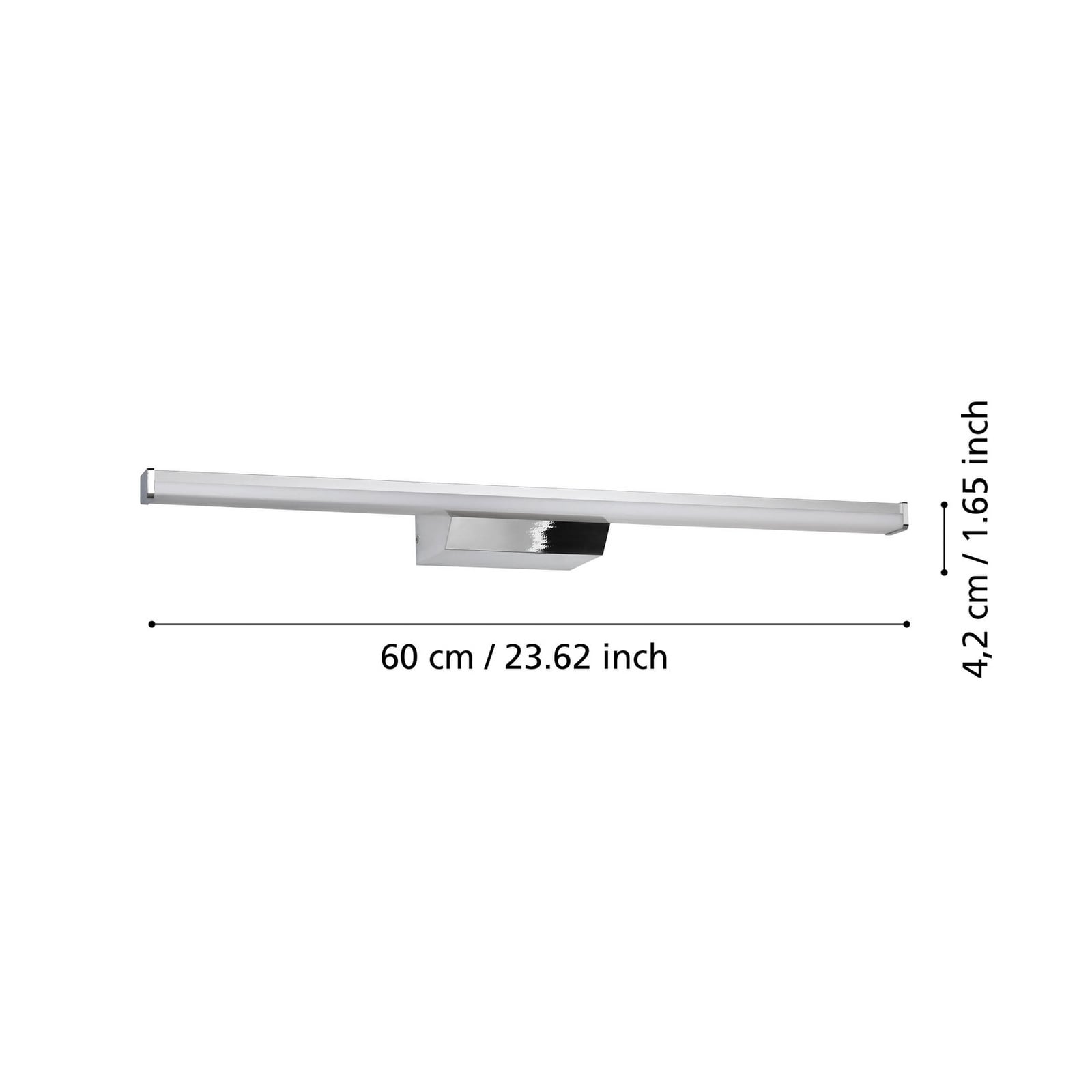 Detalj av LED speillampe Regello-Z dimbar CCT IP44 60 cm grå