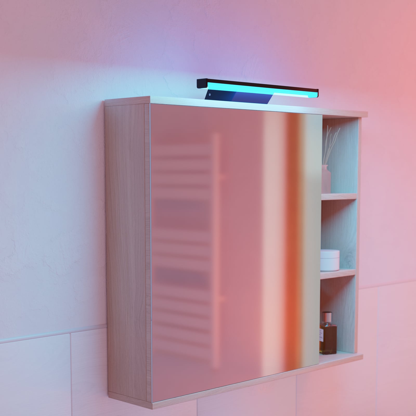 LED speillampe Regello-Z dimbar CCT IP44 60 cm svart bakside