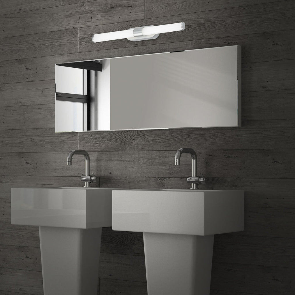 LED speillampe Runt matt krom 40 cm 4000K detalj av lys