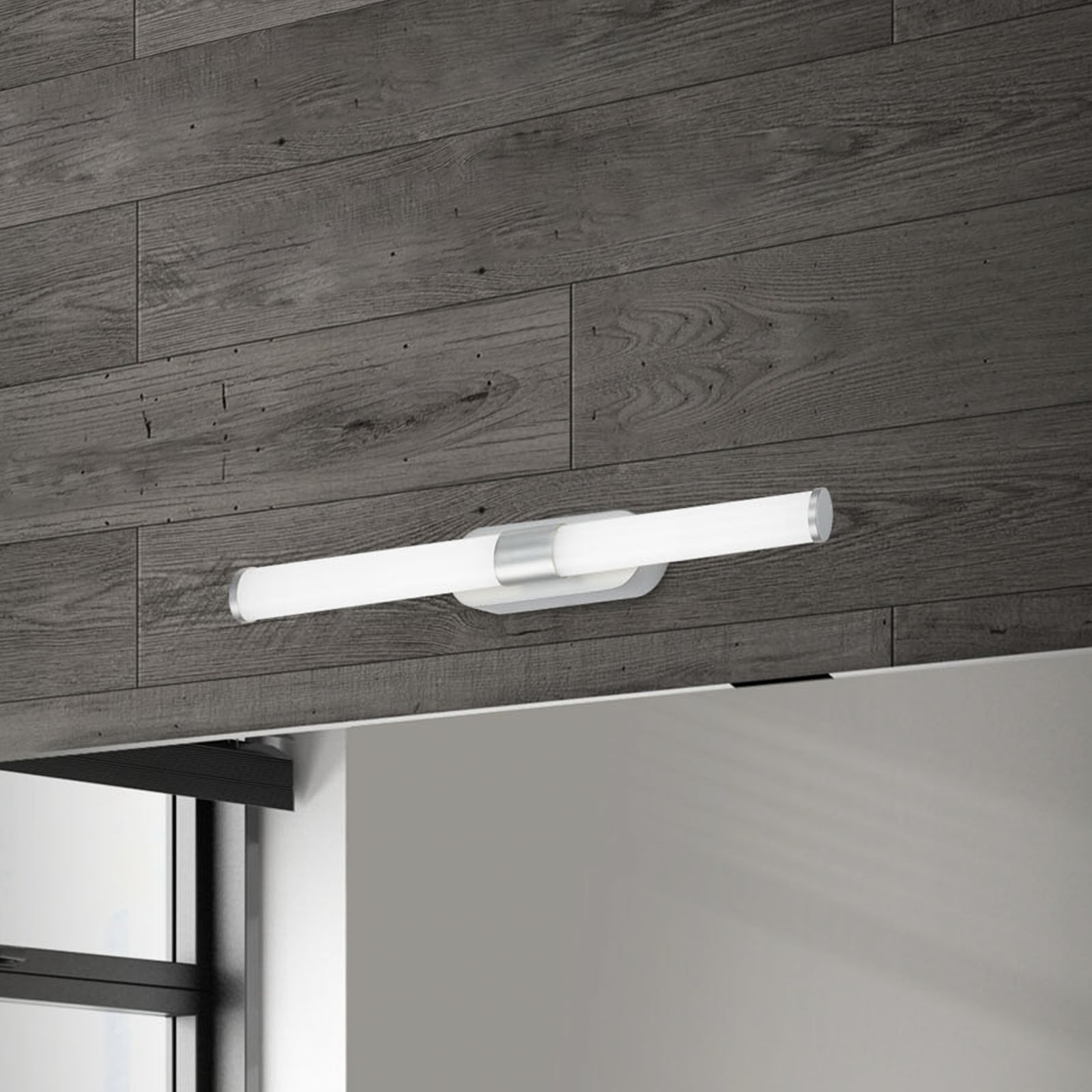 LED speillampe Runt matt krom 40 cm 4000K front