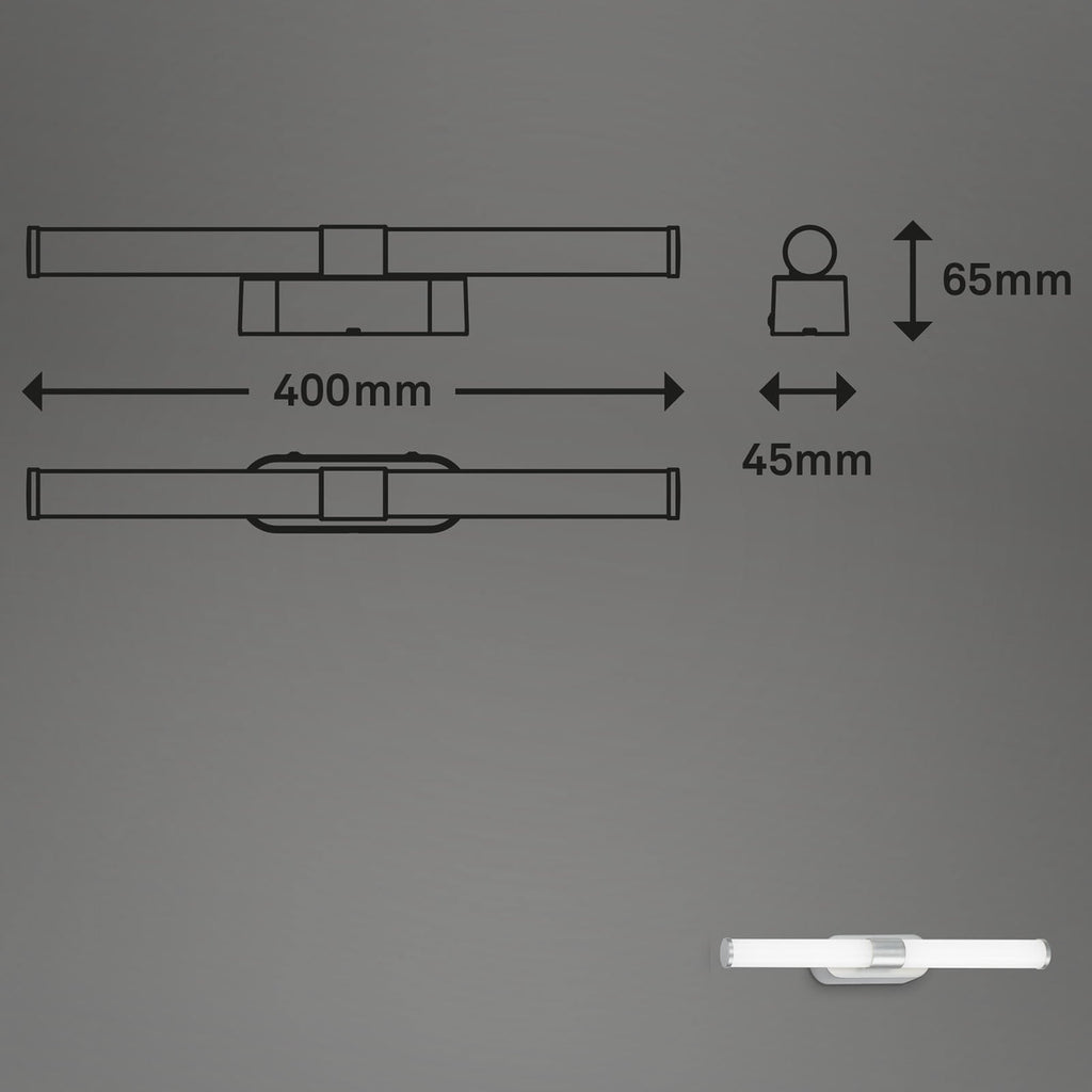 LED speillampe Runt matt krom 40 cm 4000K nærbilde av materiale